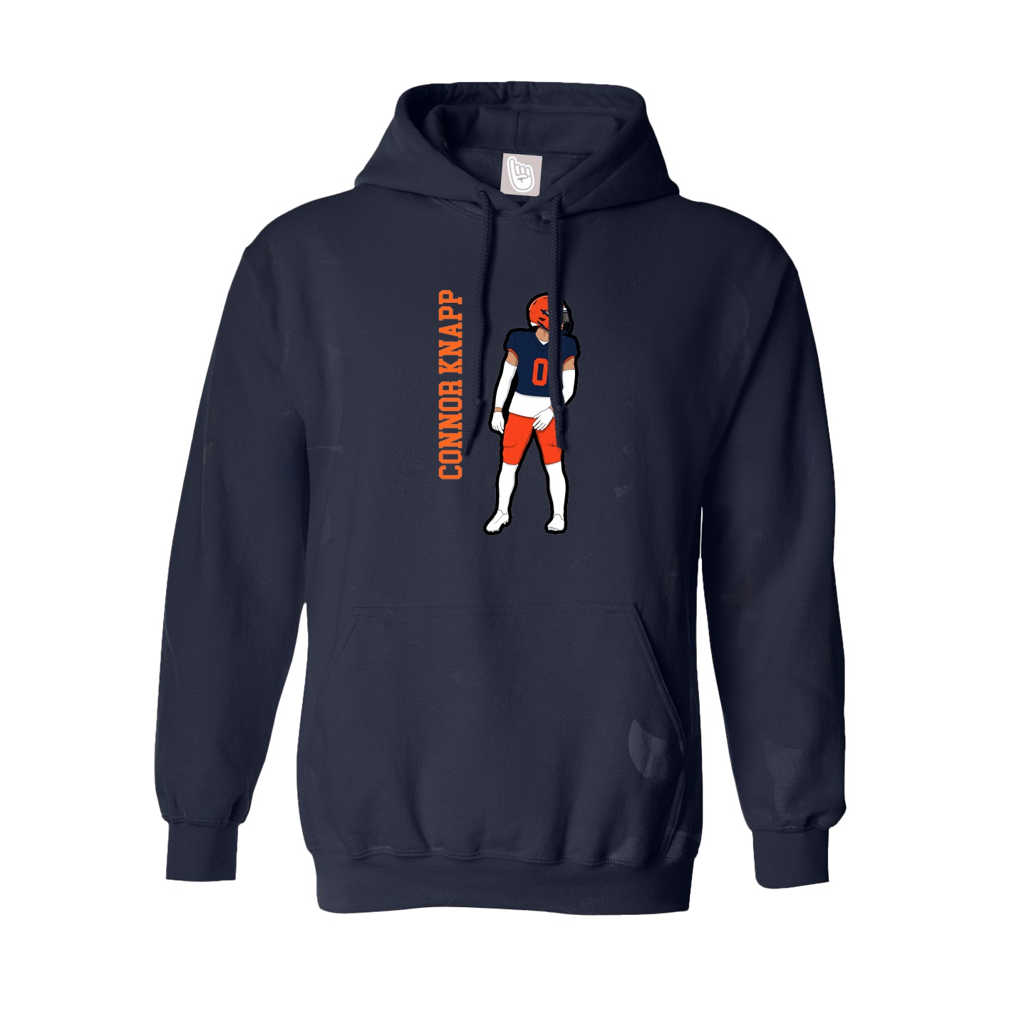 Hoodie — Name Vertical in Navy