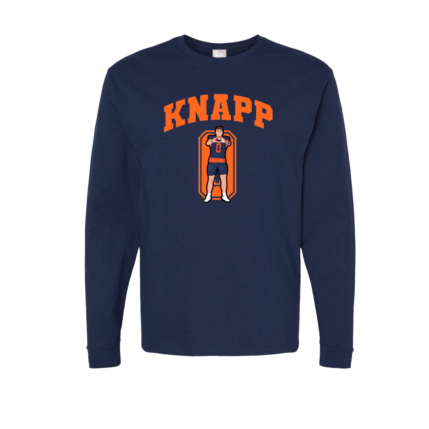 Long Sleeve Tee — Number in Navy