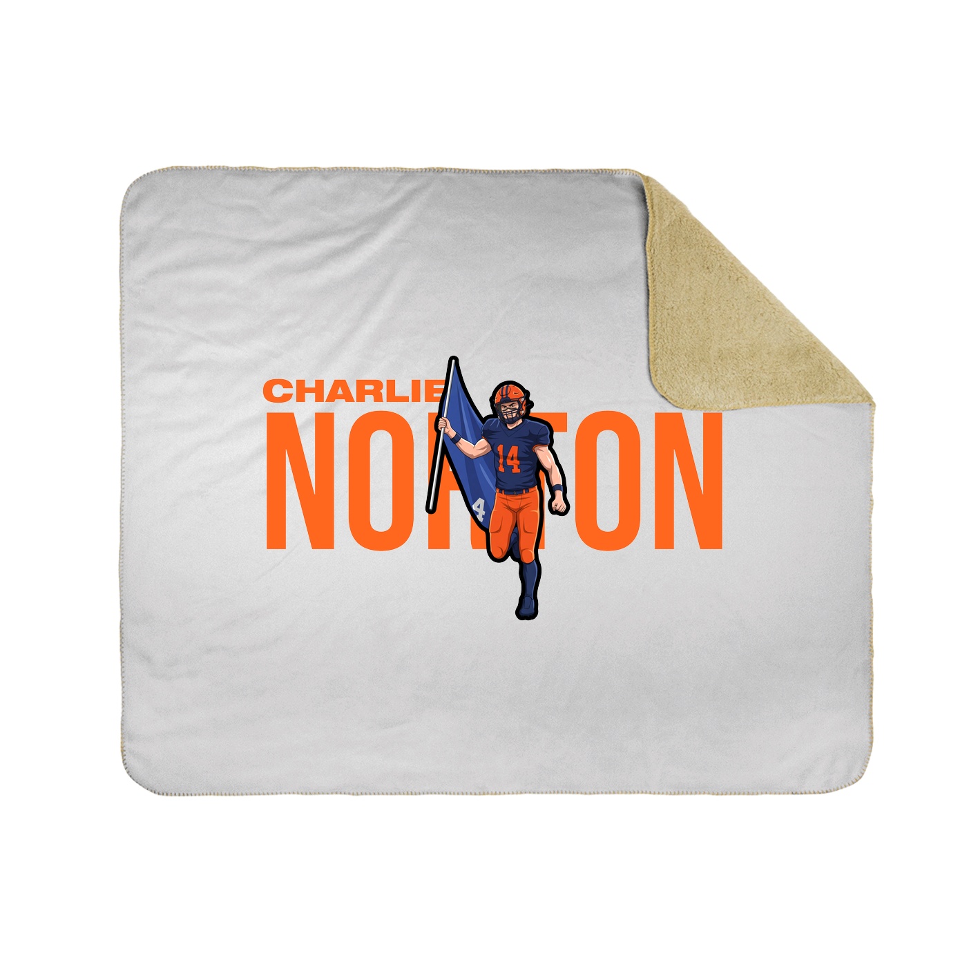 Throw Blanket — Player Name in White