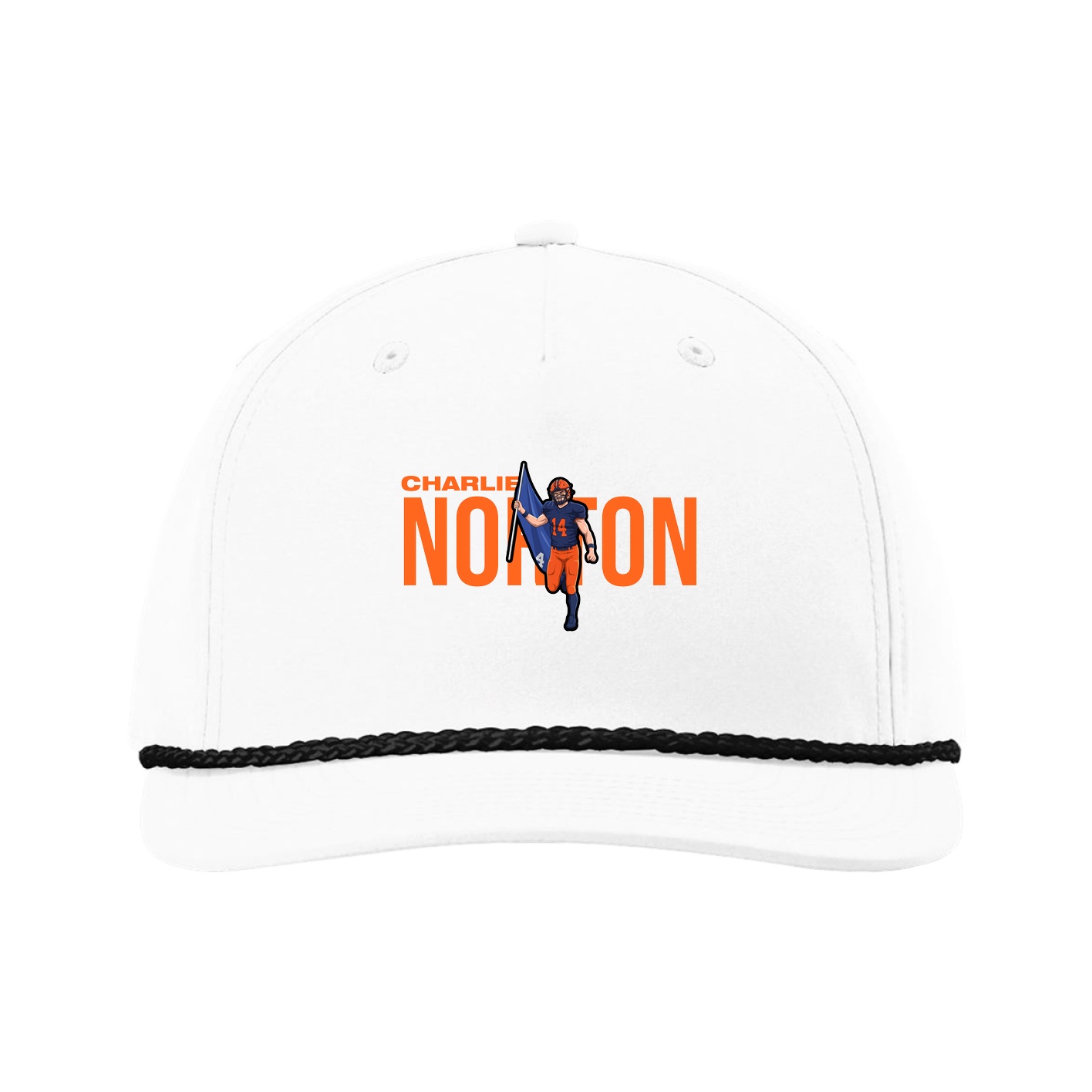 Five-Panel Classic Rope Cap — Player Name in White