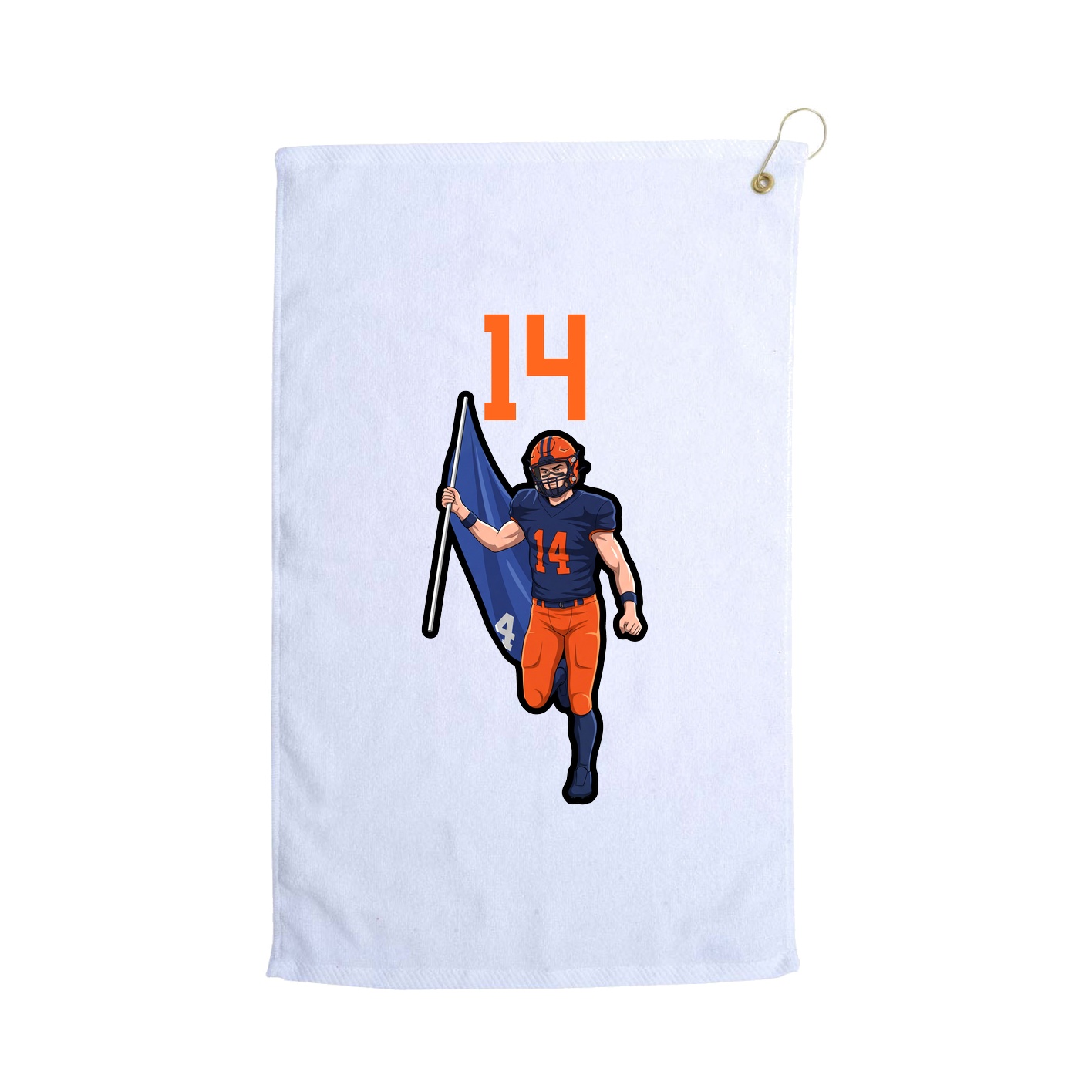 Golf Towel — Number Top in White