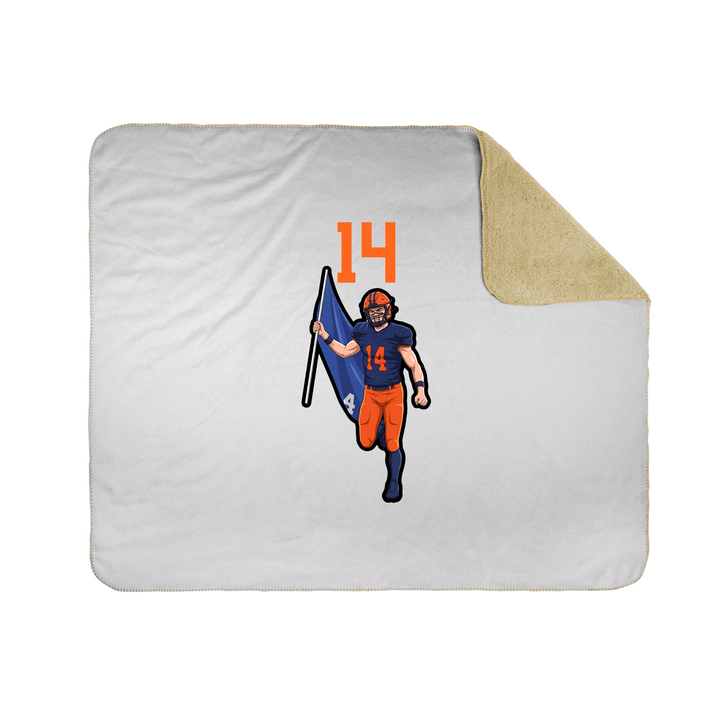 Throw Blanket — Number Top in White