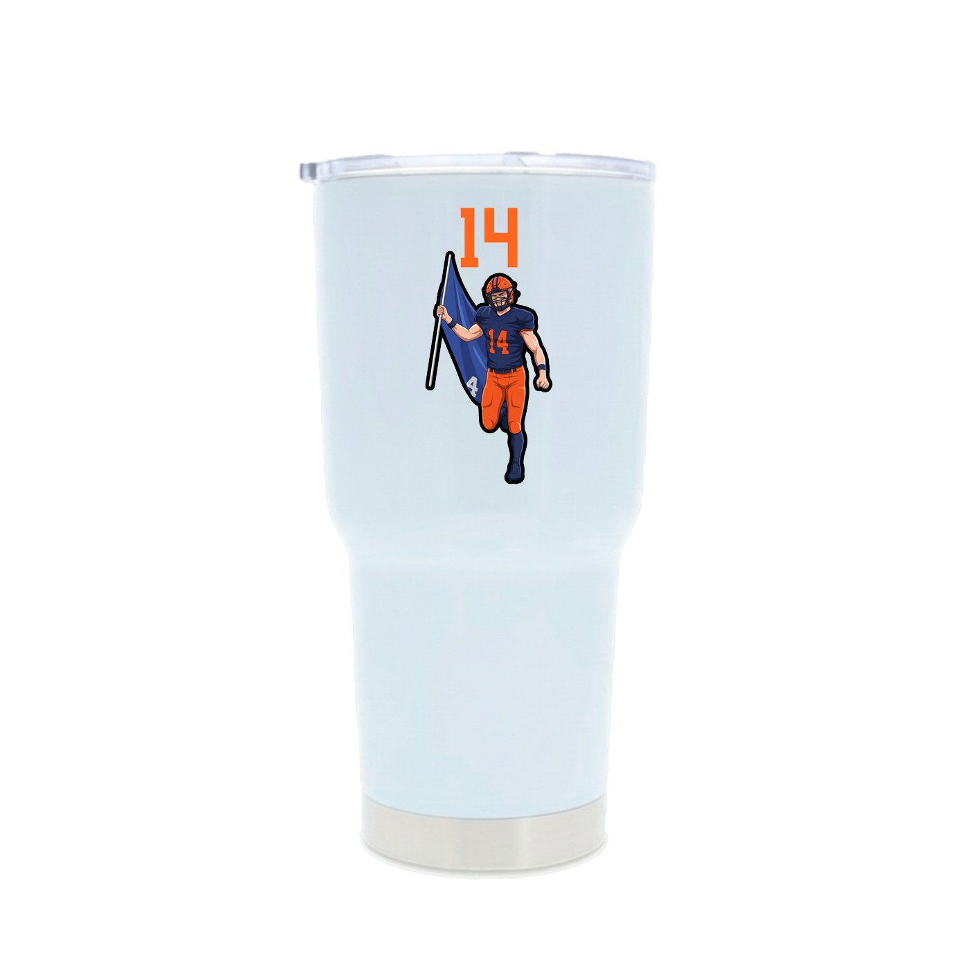 30oz Stainless Steel Tumbler — Number Top in White