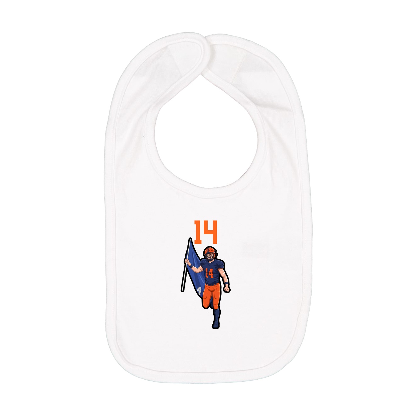 Infant Bib — Number Top in White