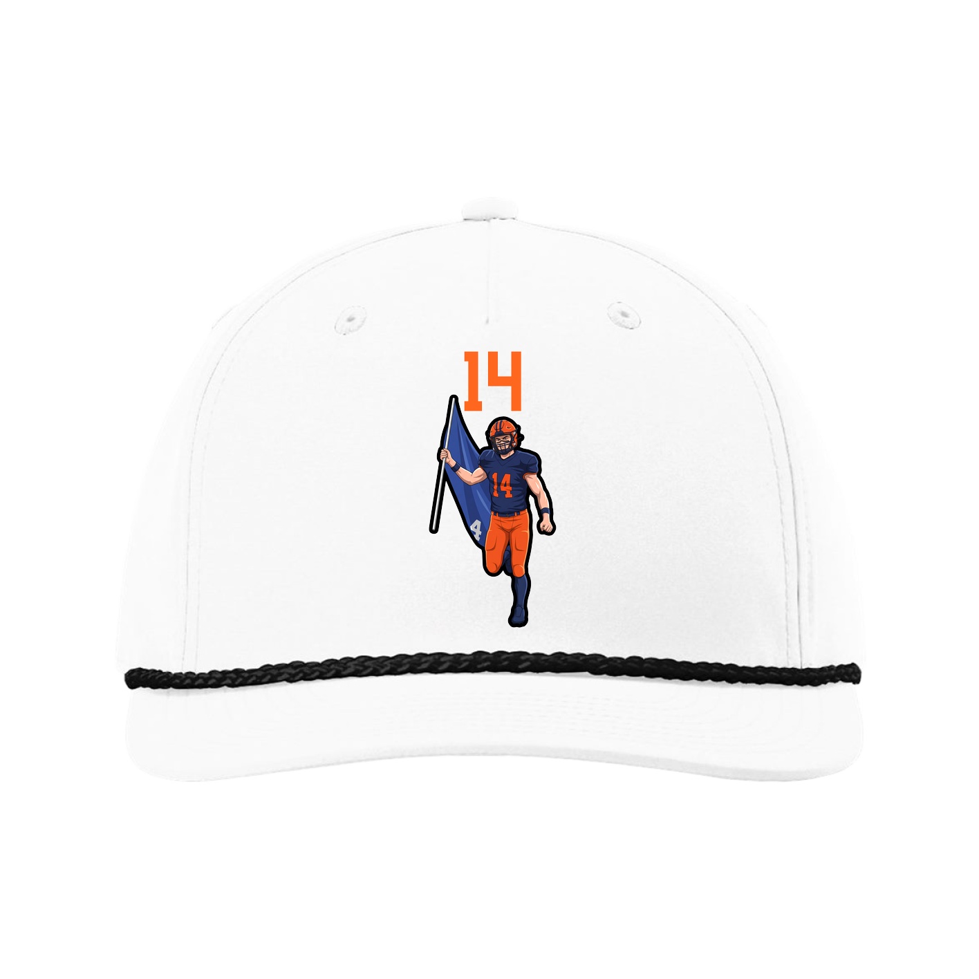 Five-Panel Classic Rope Cap — Number Top in White