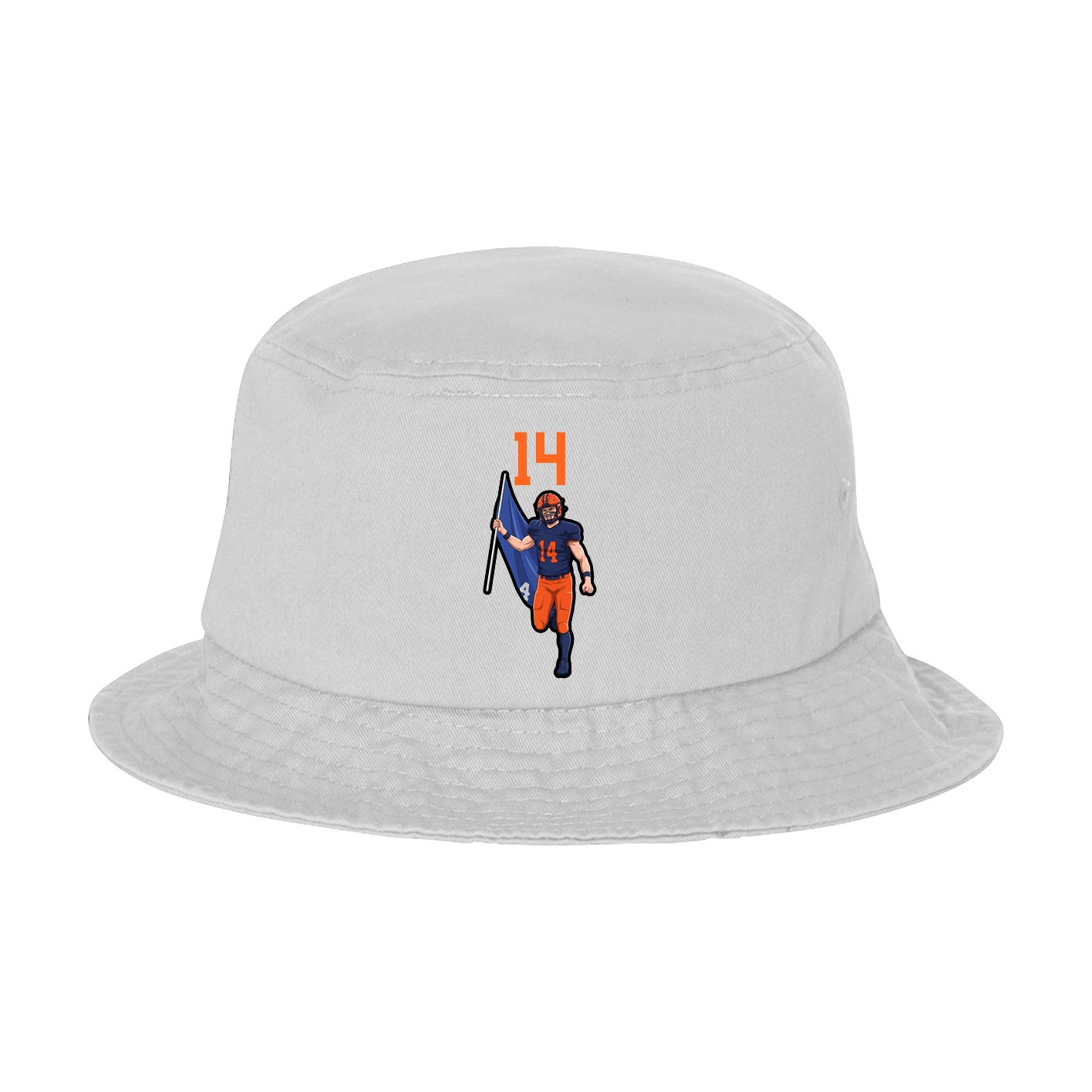 Bucket Cap — Number Top in White