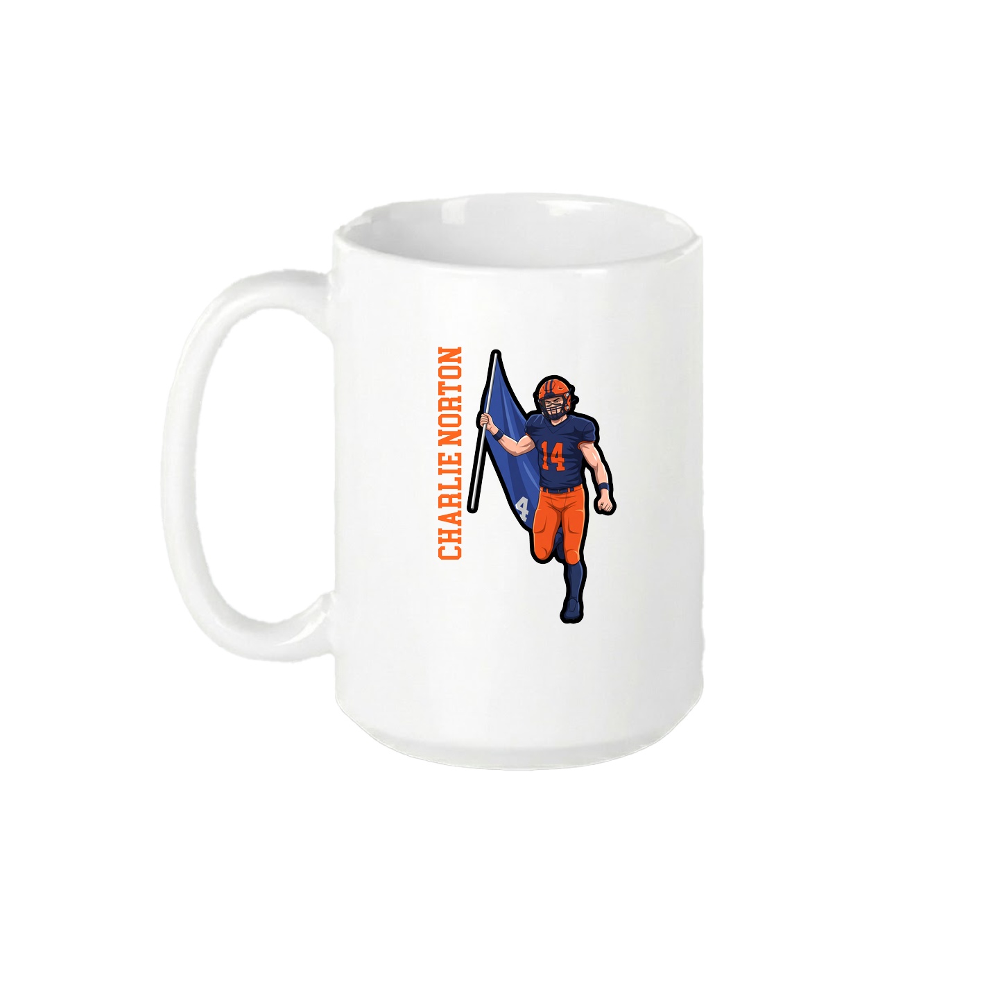 15oz Coffee Mug — Name Vertical in White