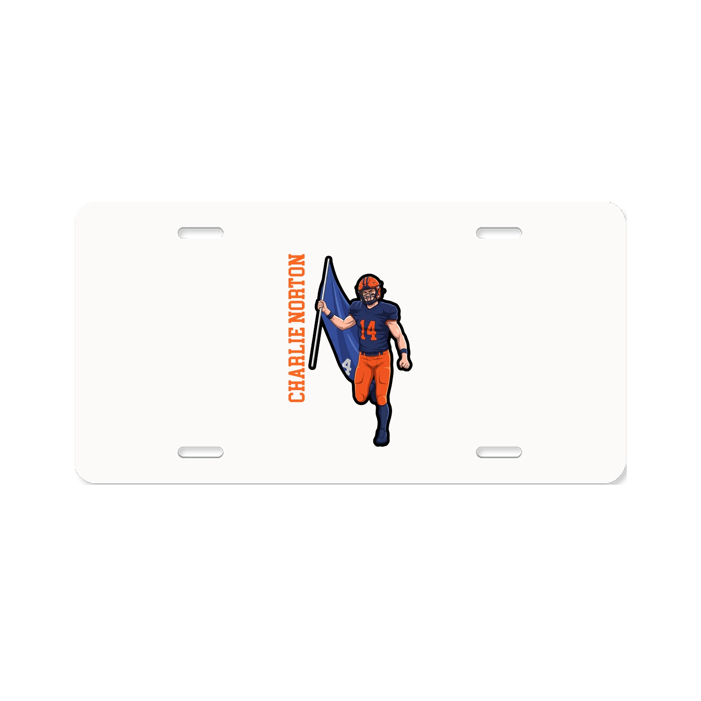 License Plate — Name Vertical in Classic