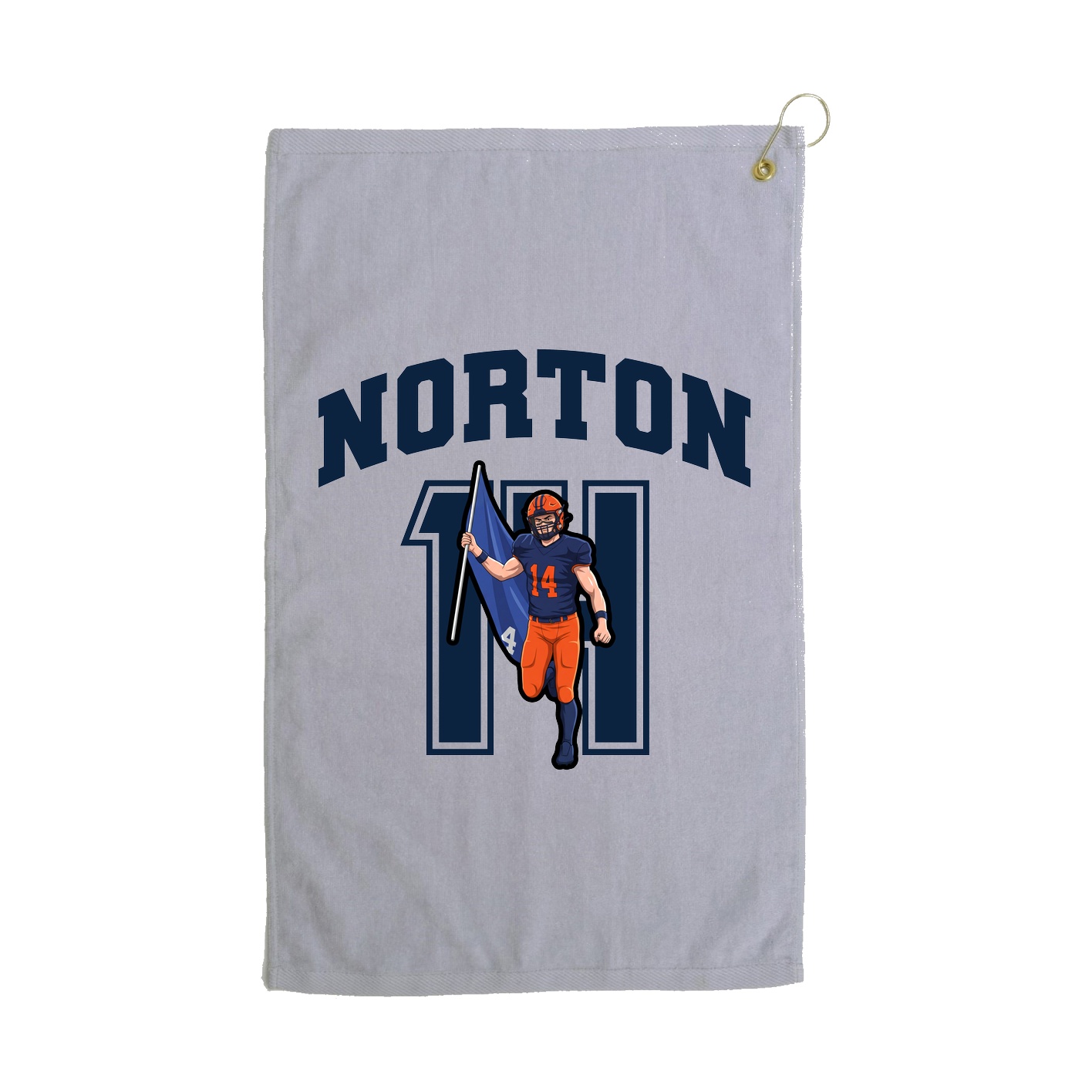 Golf Towel — Number in Grey