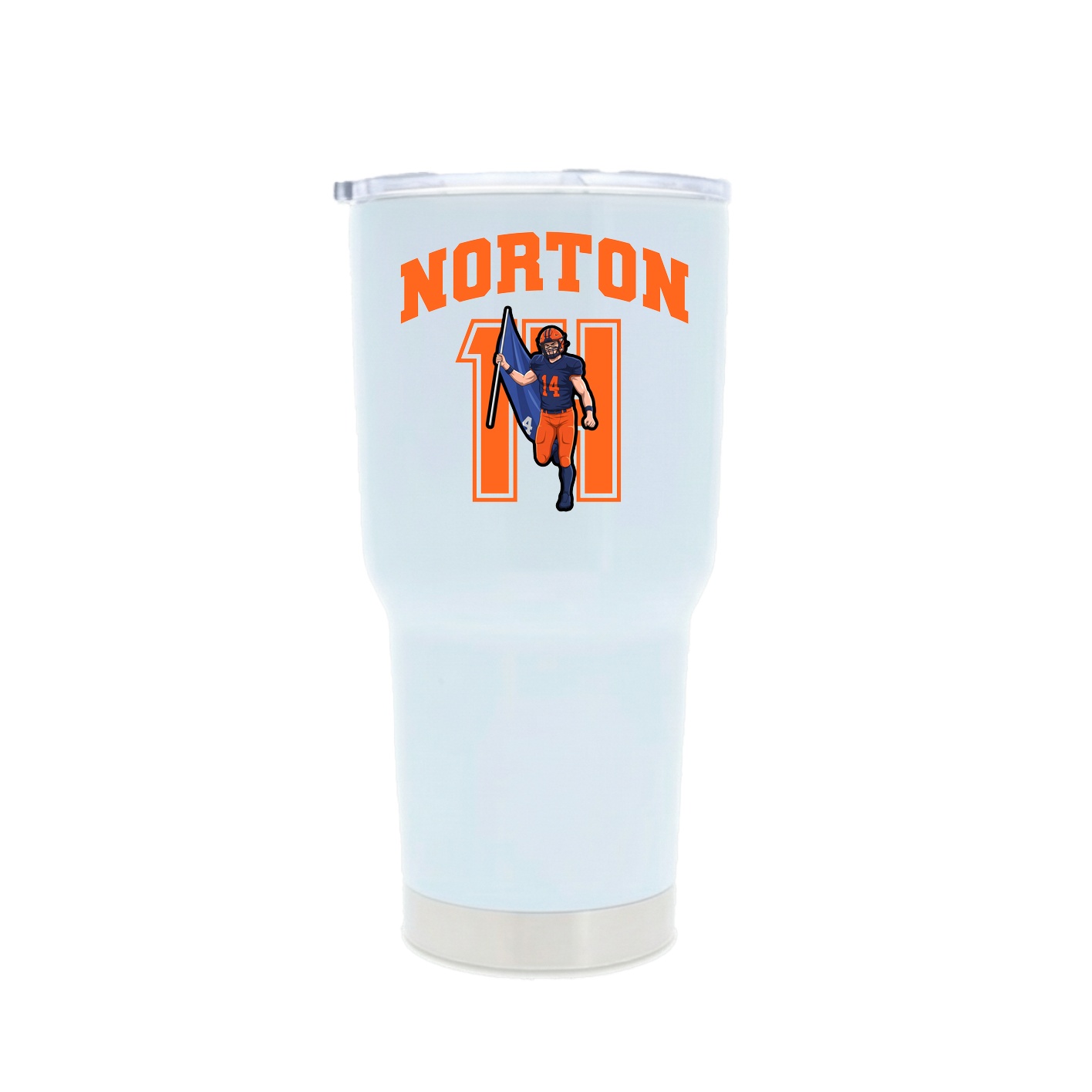 30oz Stainless Steel Tumbler — Number in White