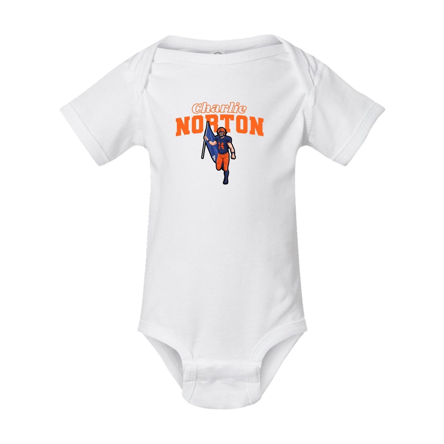 Baby Onesie — Name Arch in White
