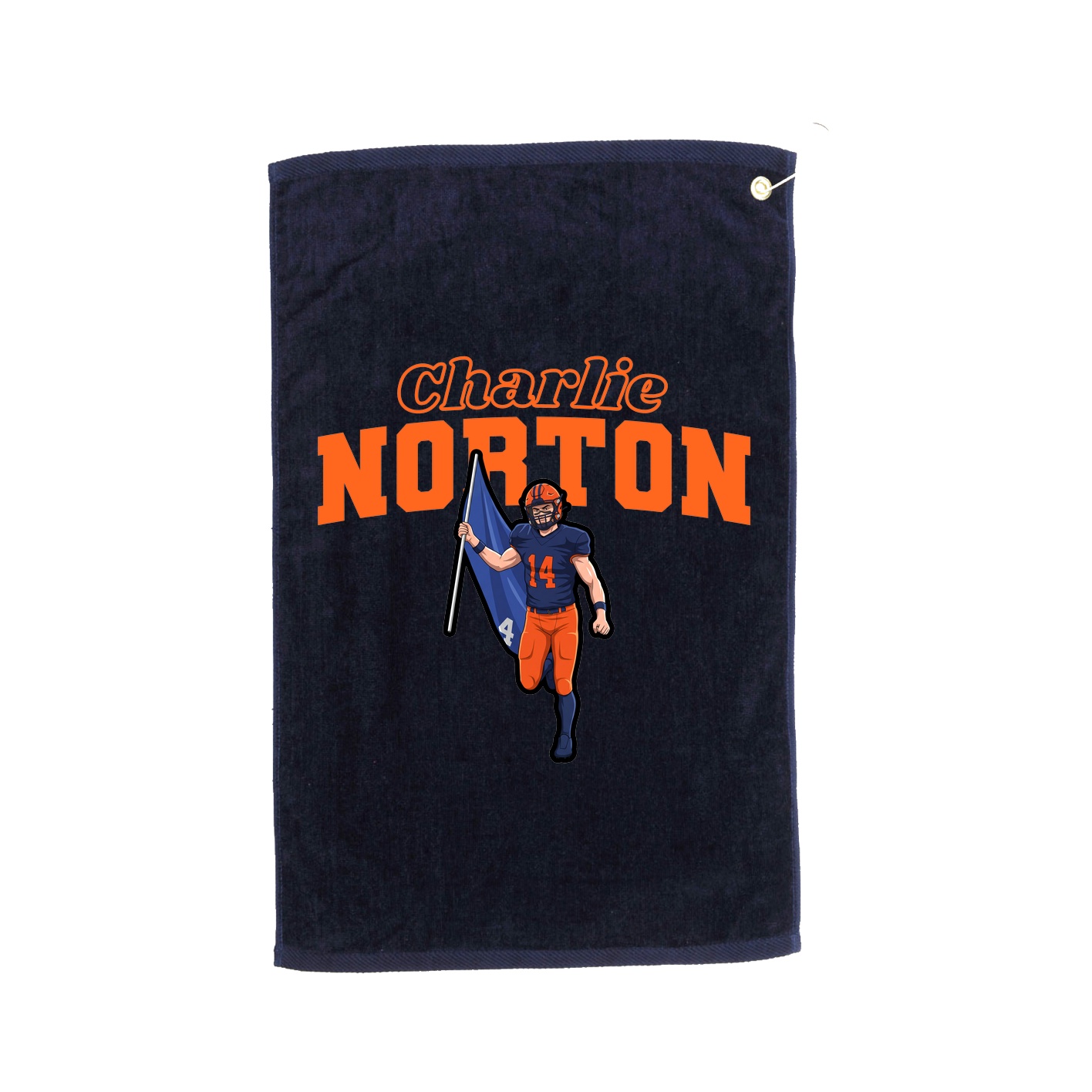 Golf Towel — Name Arch in Navy