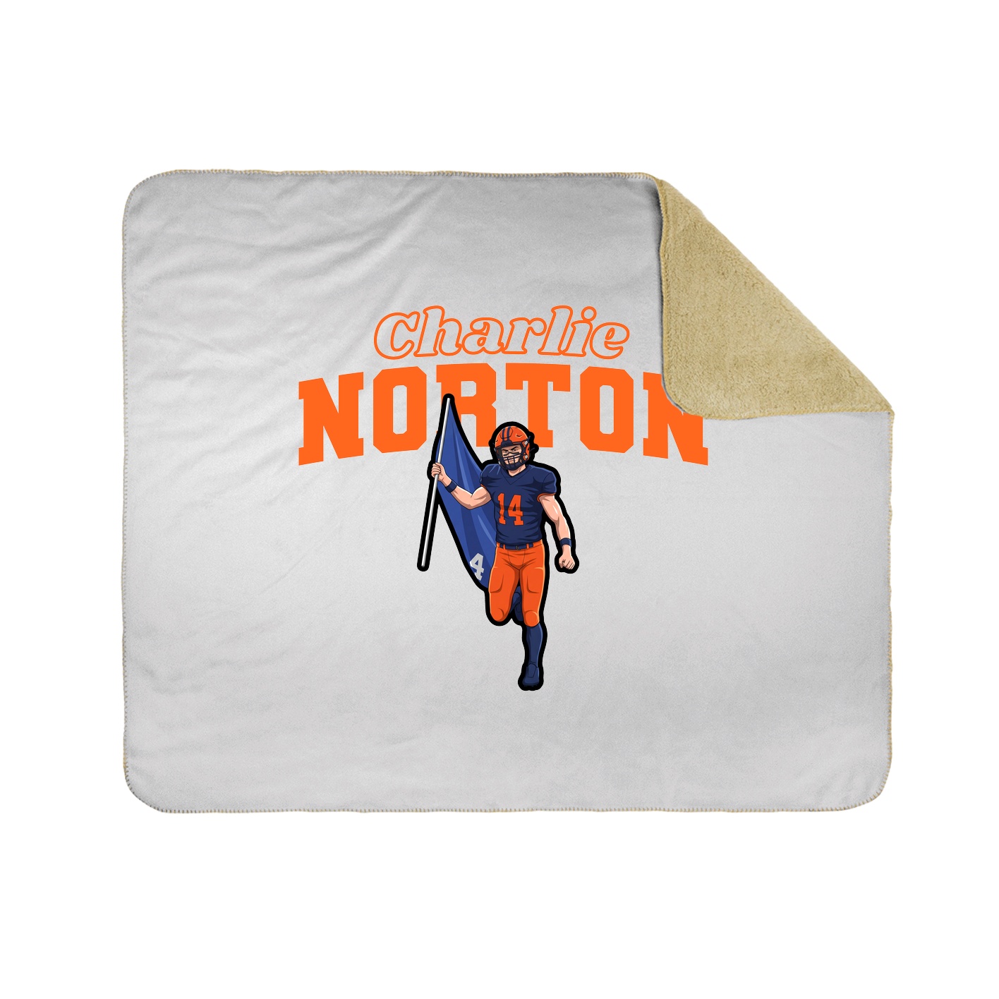 Throw Blanket — Name Arch in White