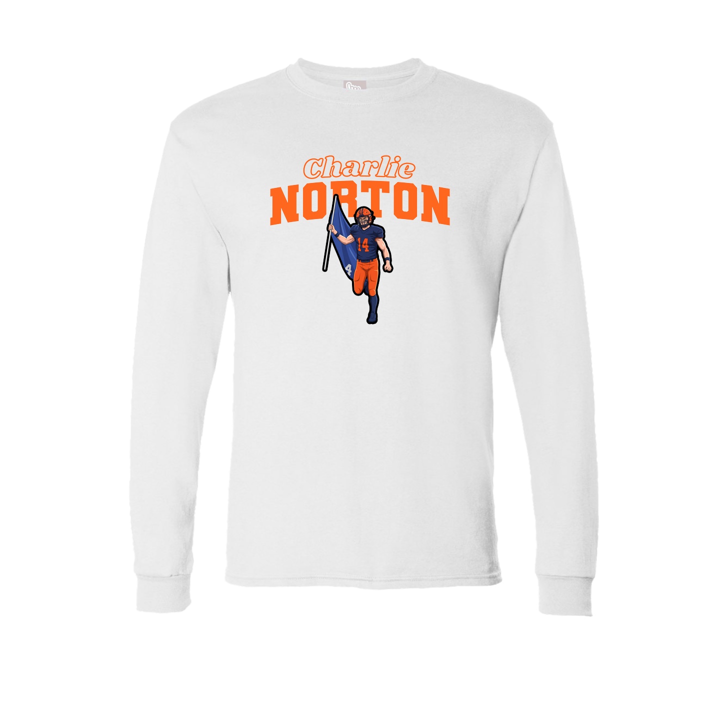 Long Sleeve Tee — Name Arch in White