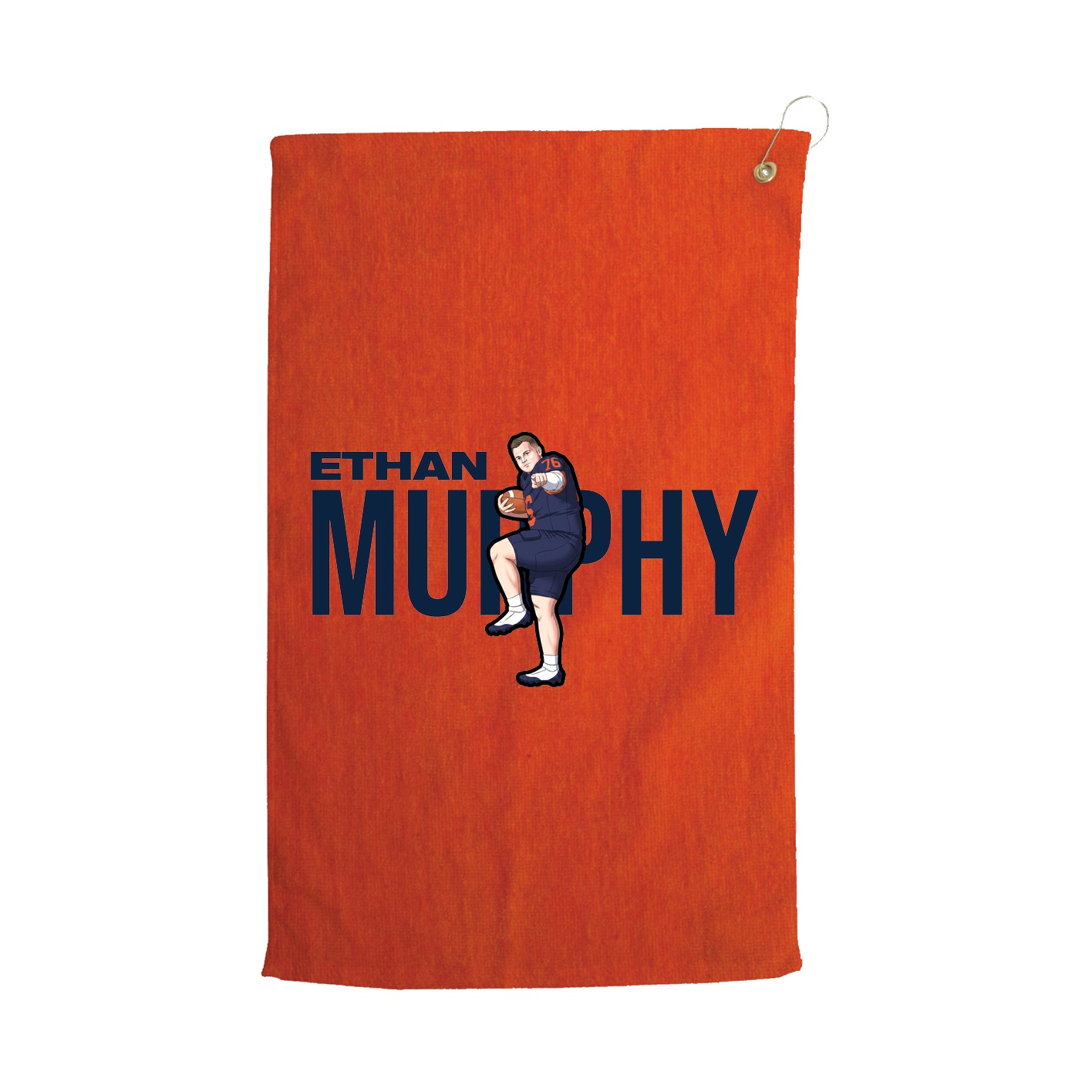Golf Towel — Player Name in Orange