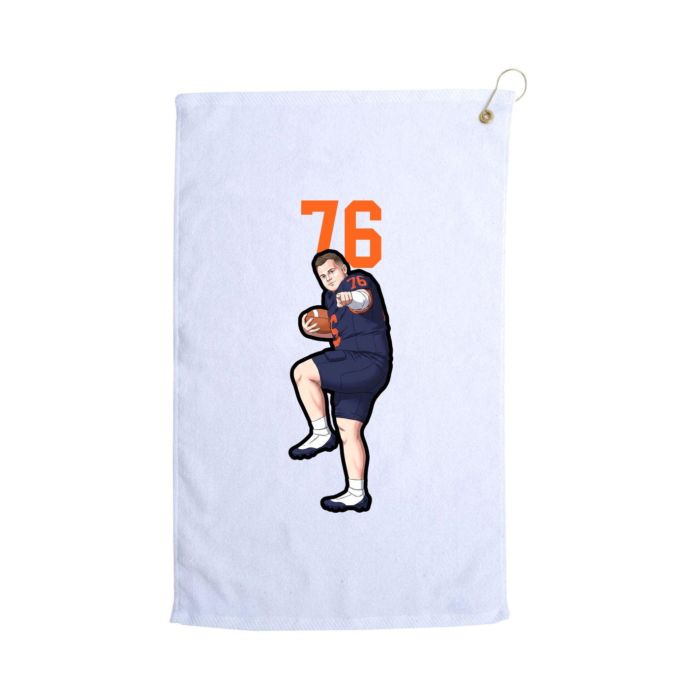 Golf Towel — Number Top in White