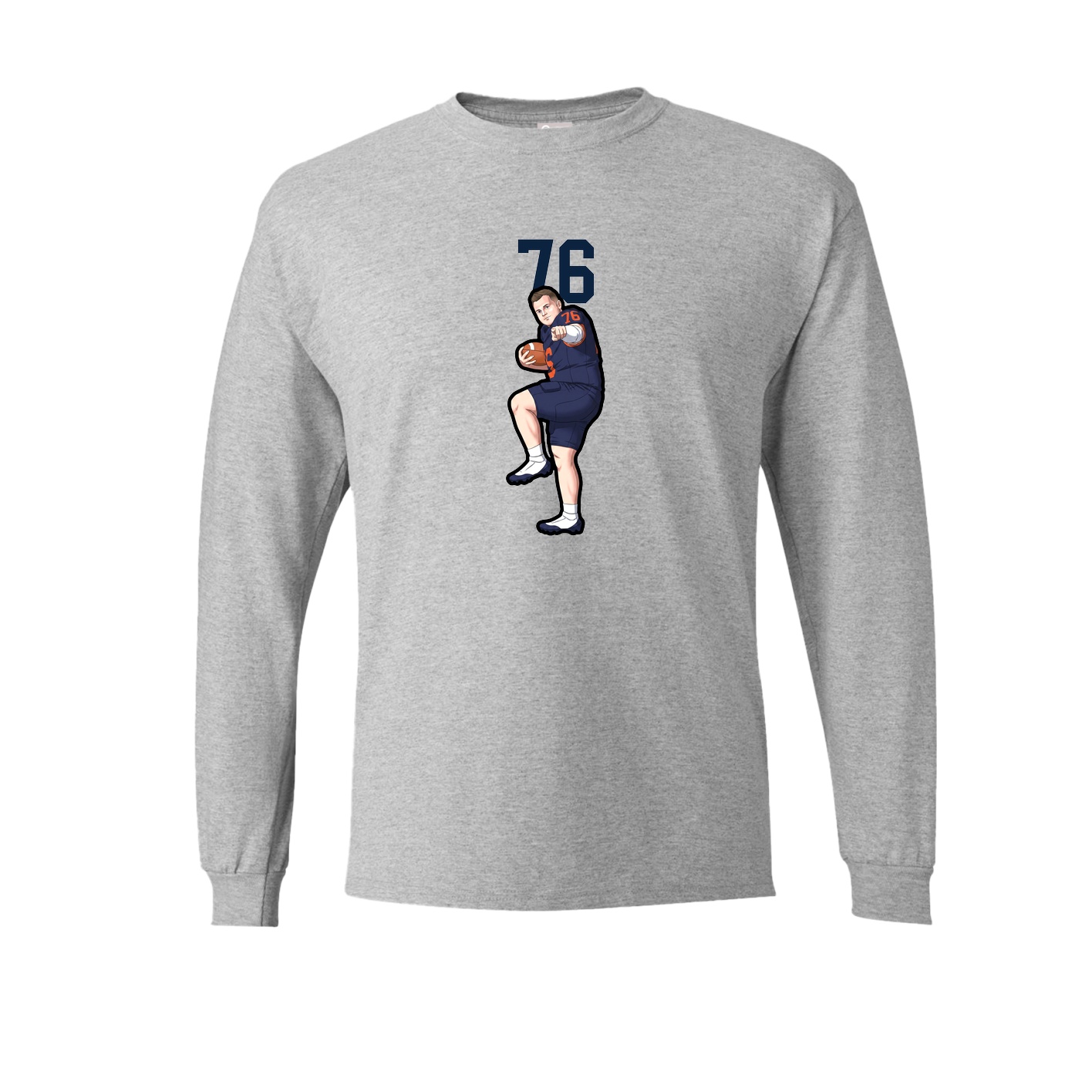 Long Sleeve Tee — Number Top in Grey