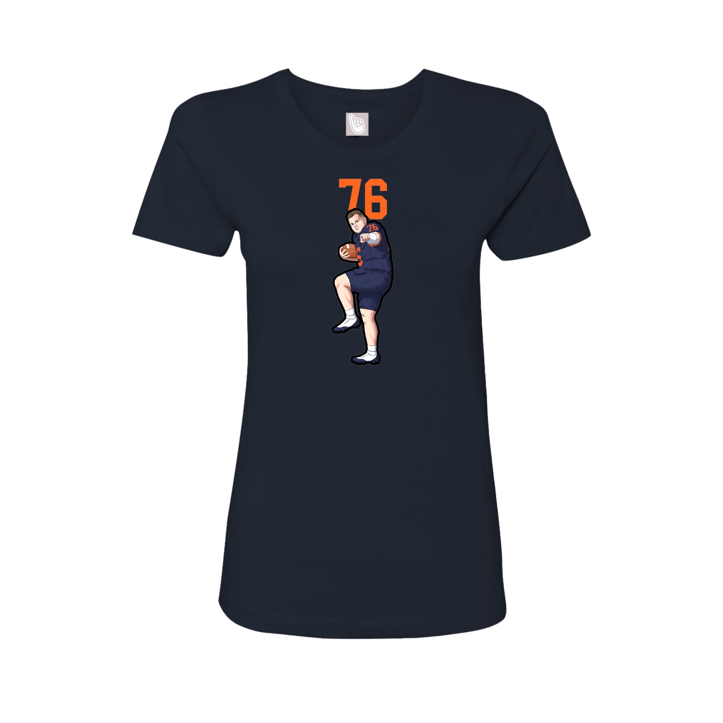 Fitted Women's Tee — Number Top in Navy