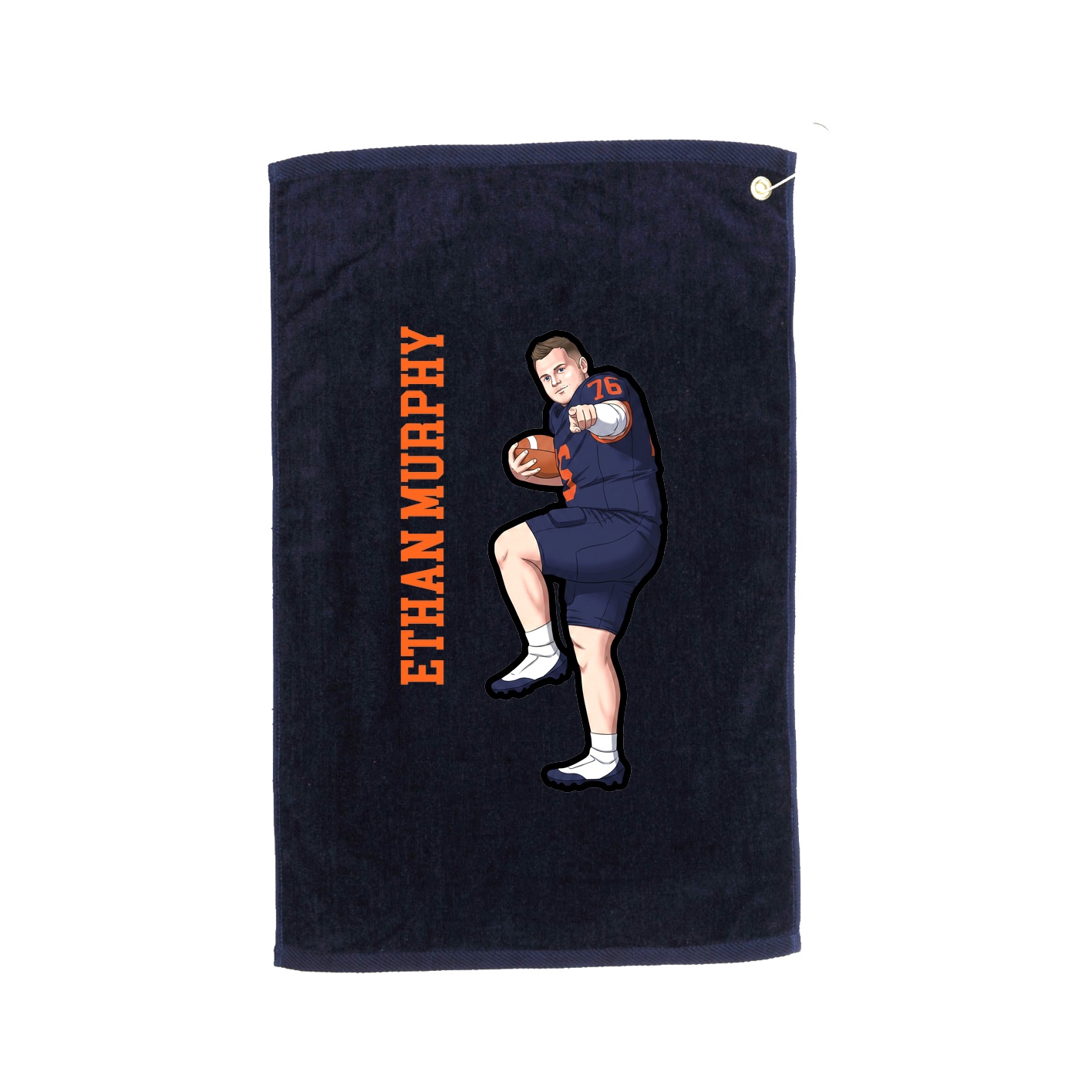 Golf Towel — Name Vertical in Navy