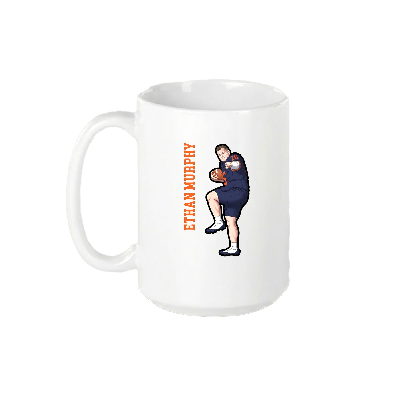 15oz Coffee Mug — Name Vertical in White