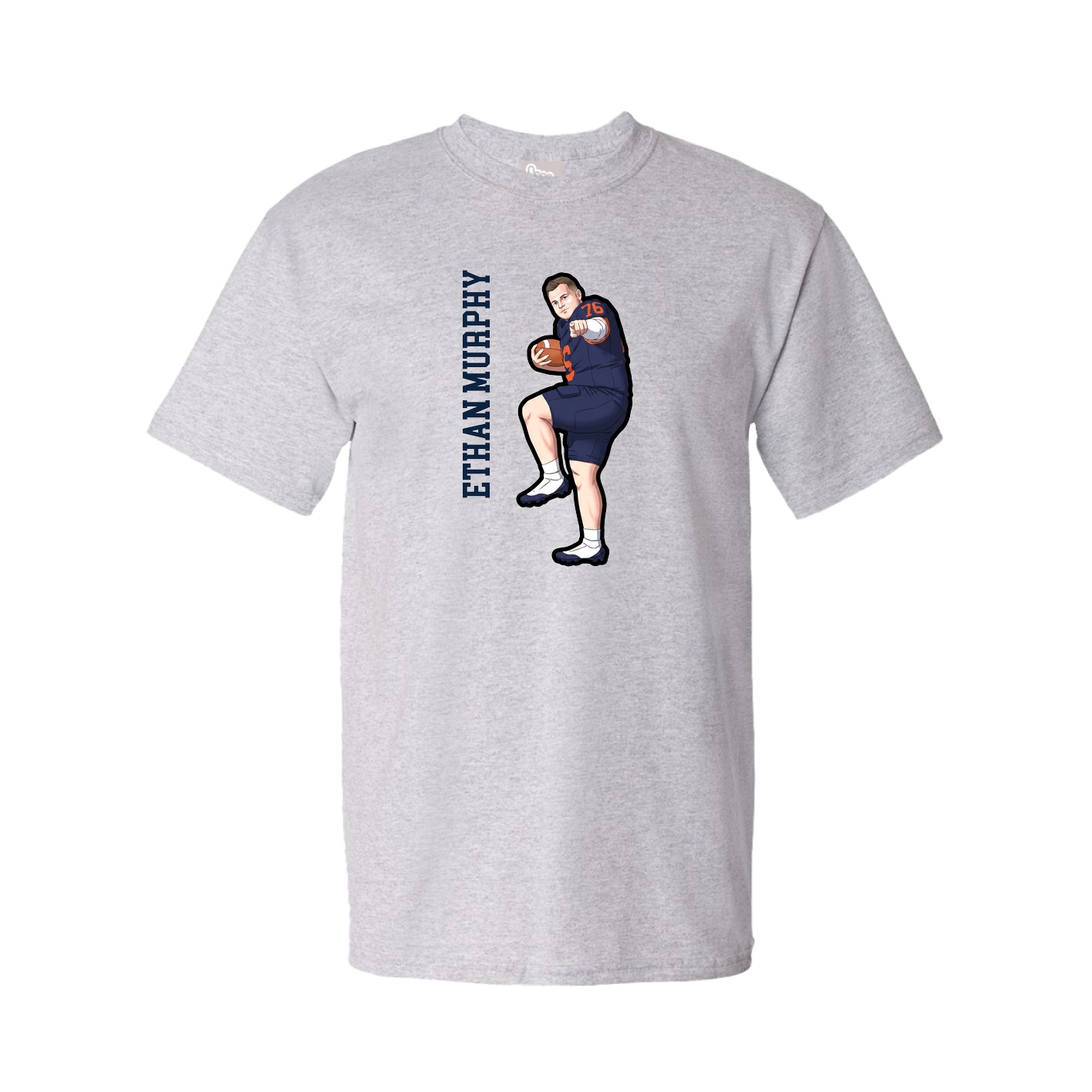Tee — Name Vertical in Grey