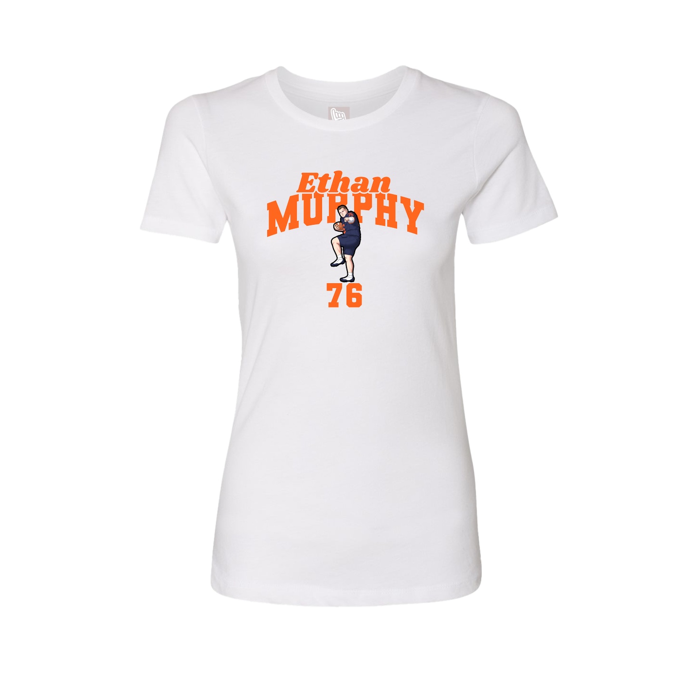 Fitted Women's Tee — Signature Arch in White