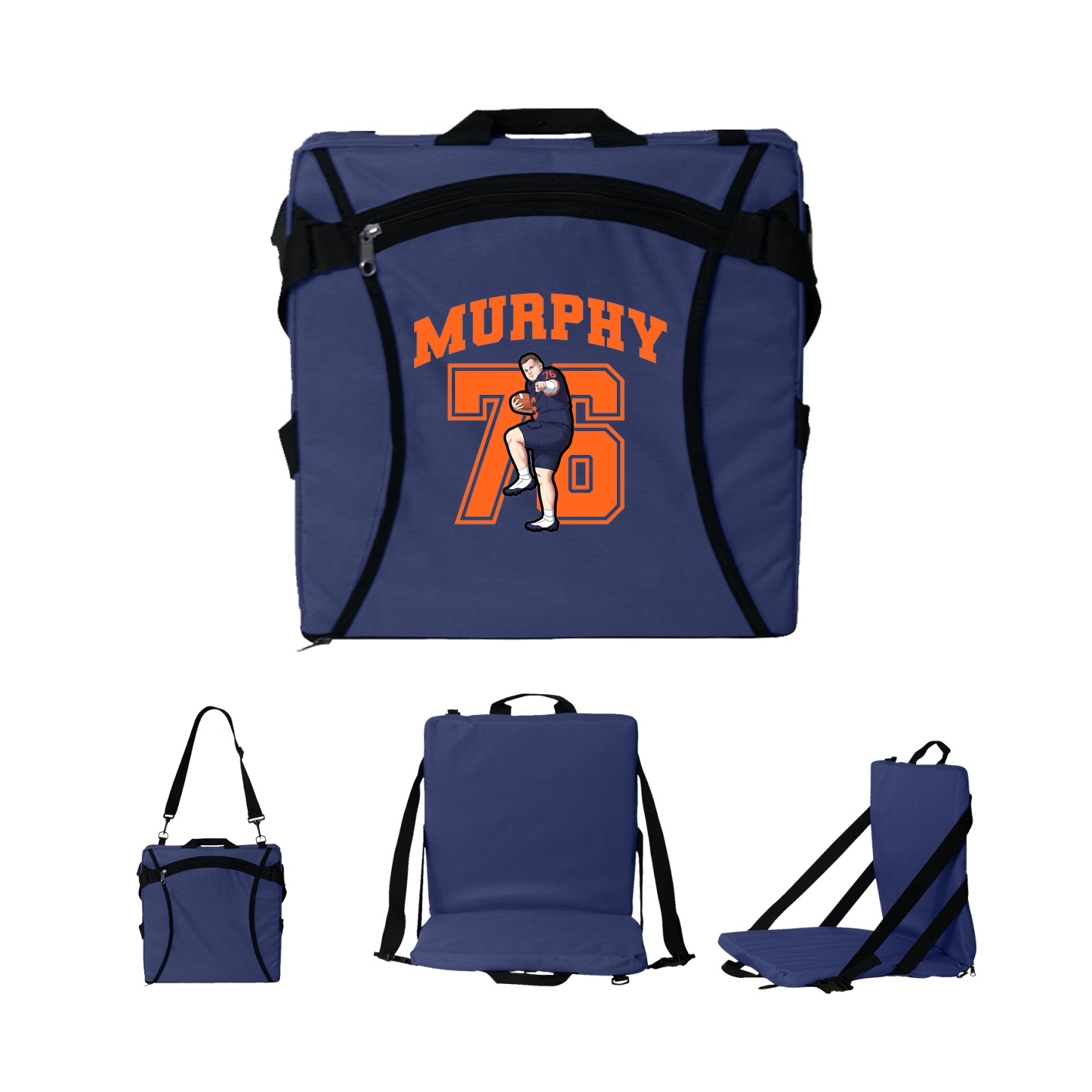 Folding Stadium Seat — Number in Navy