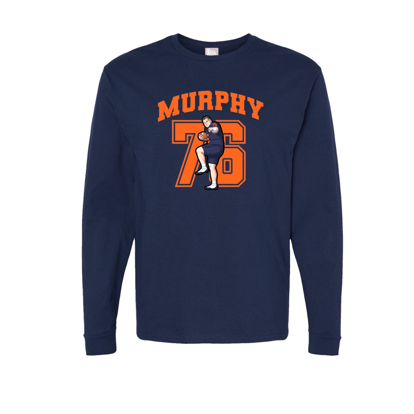 Long Sleeve Tee — Number in Navy