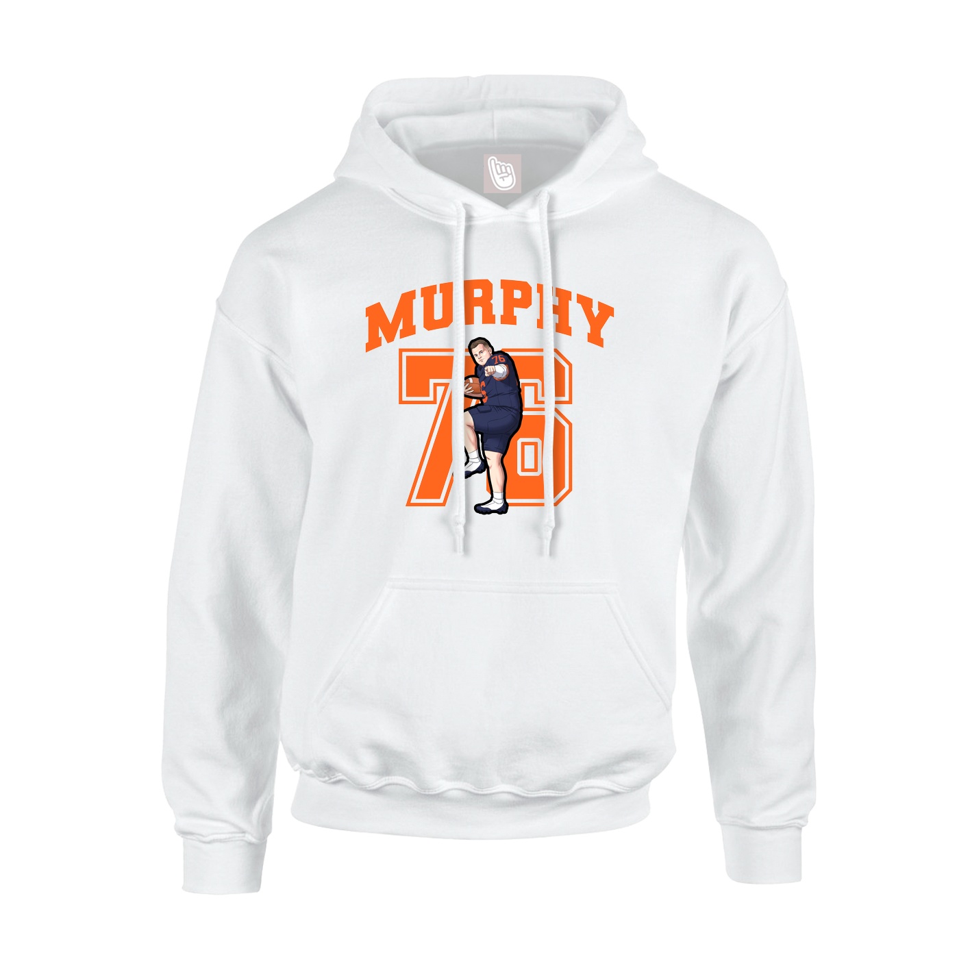 Hoodie — Number in White