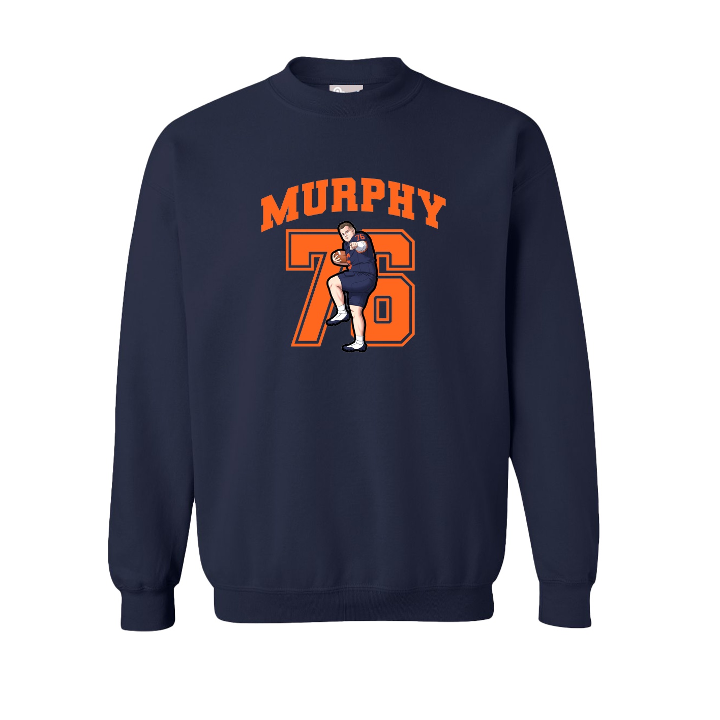 Fleece Crew — Number in Navy