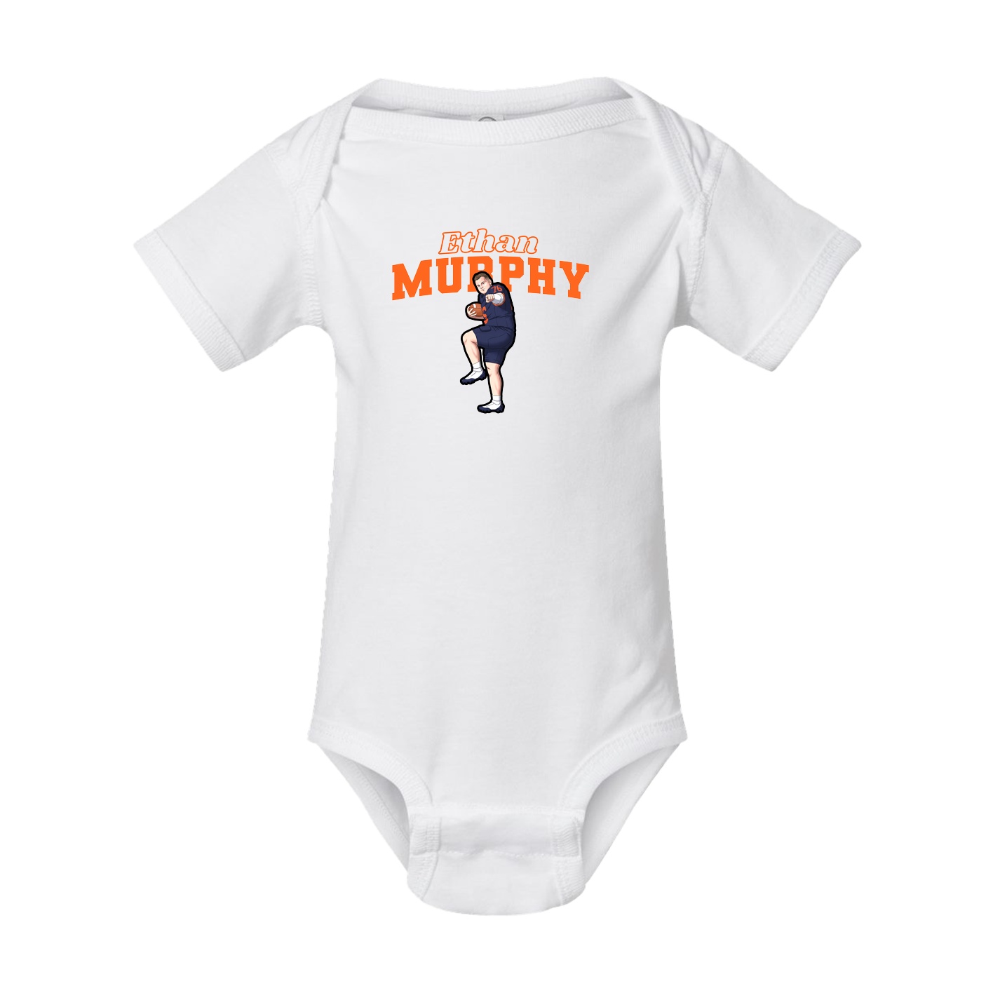 Baby Onesie — Name Arch in White