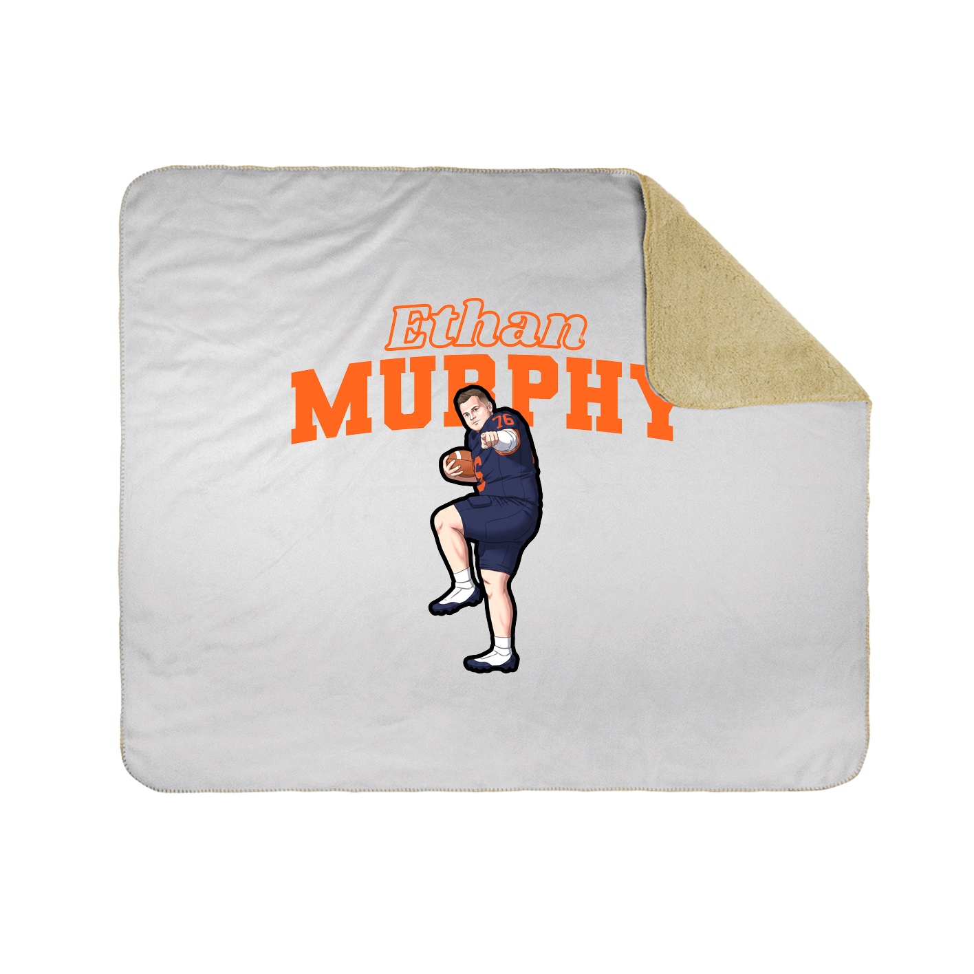 Throw Blanket — Name Arch in White