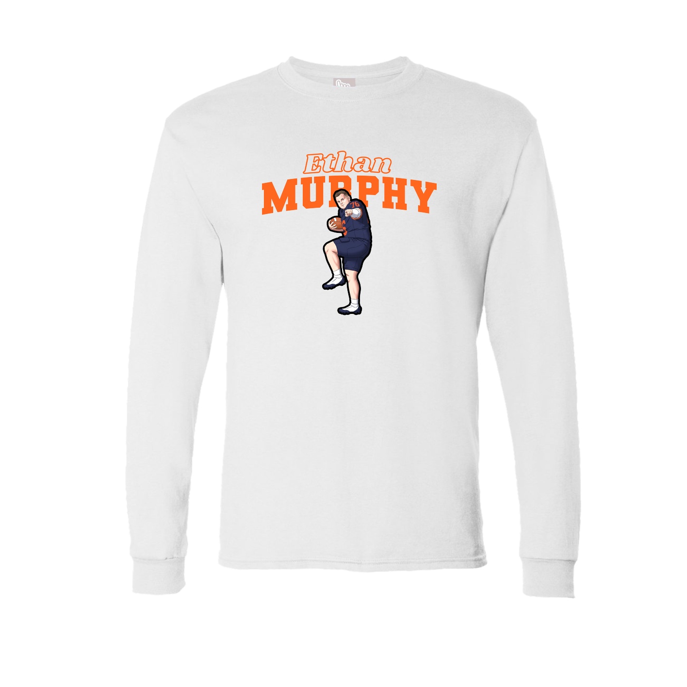 Long Sleeve Tee — Name Arch in White