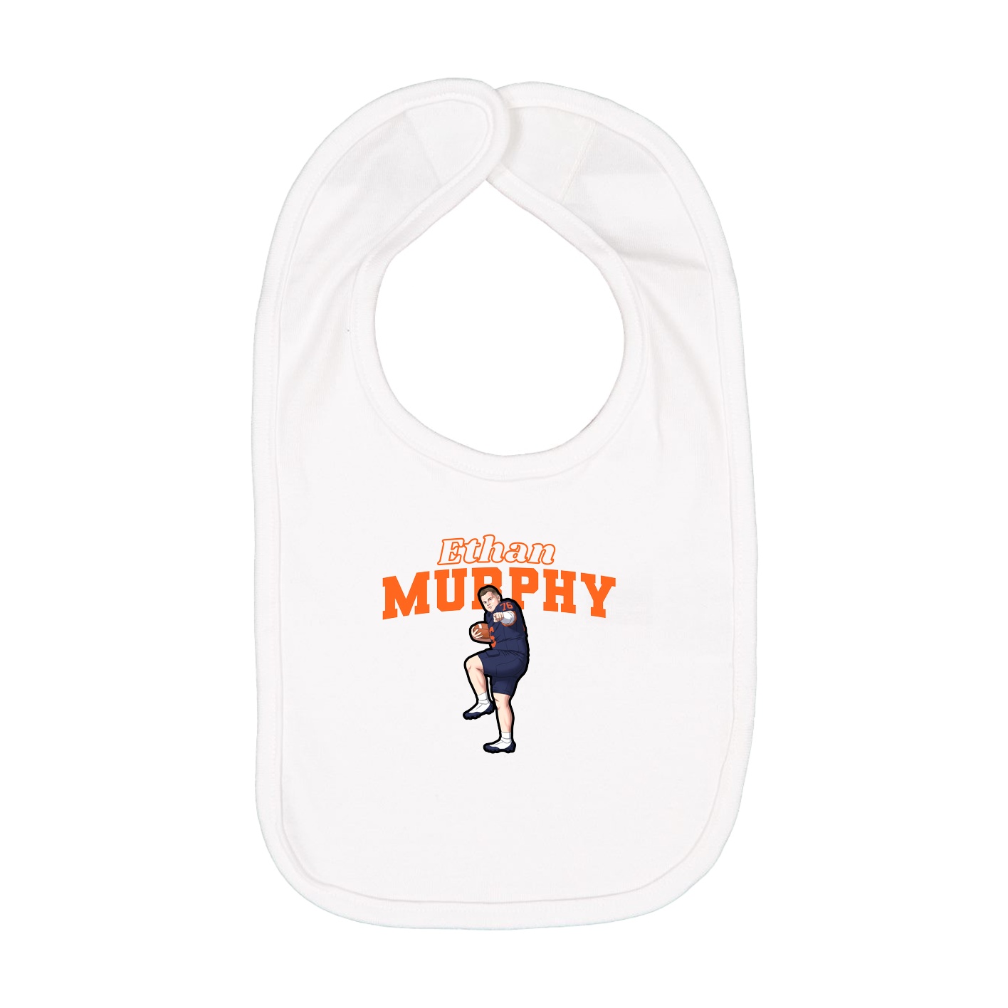 Infant Bib — Name Arch in White