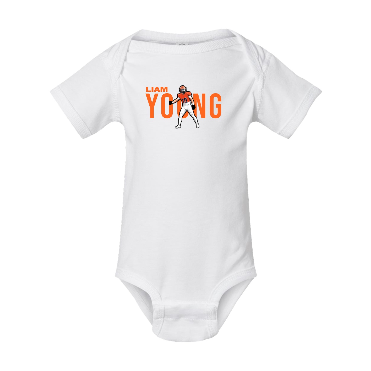 Baby Onesie — Player Name in White