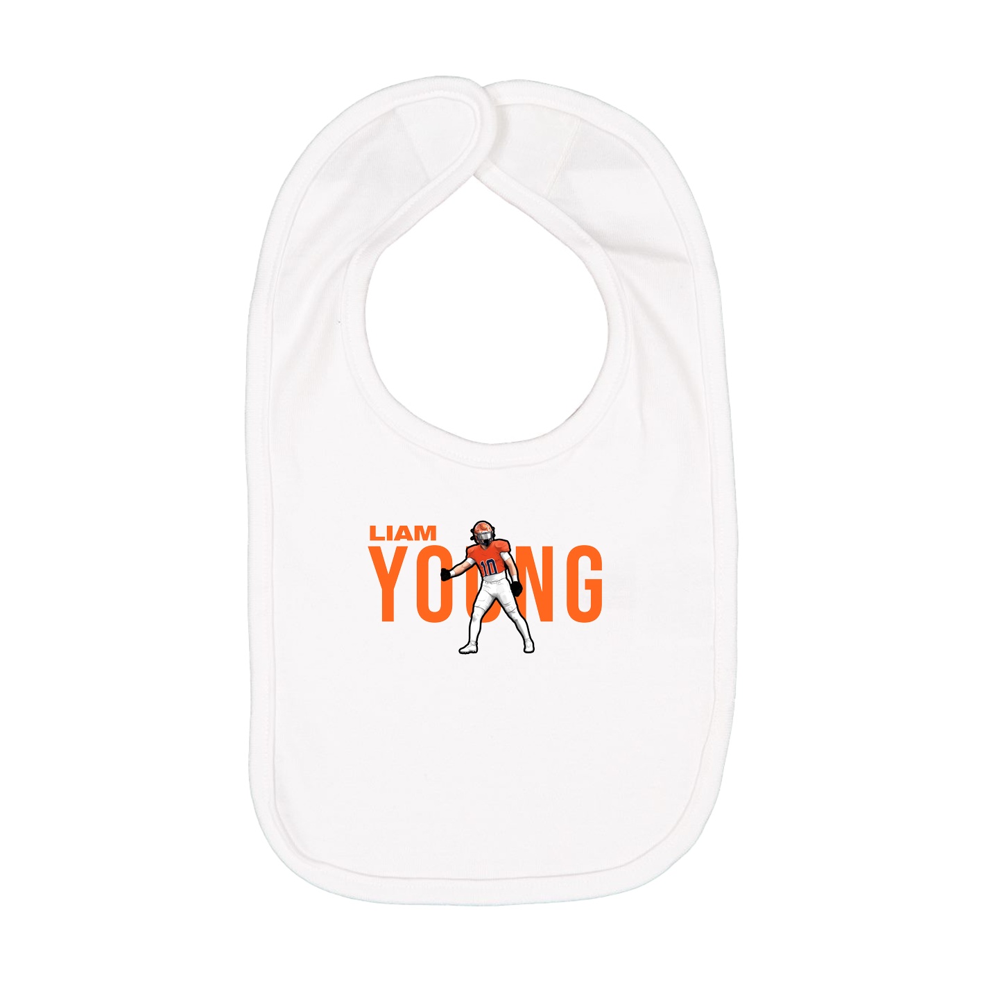 Infant Bib — Player Name in White