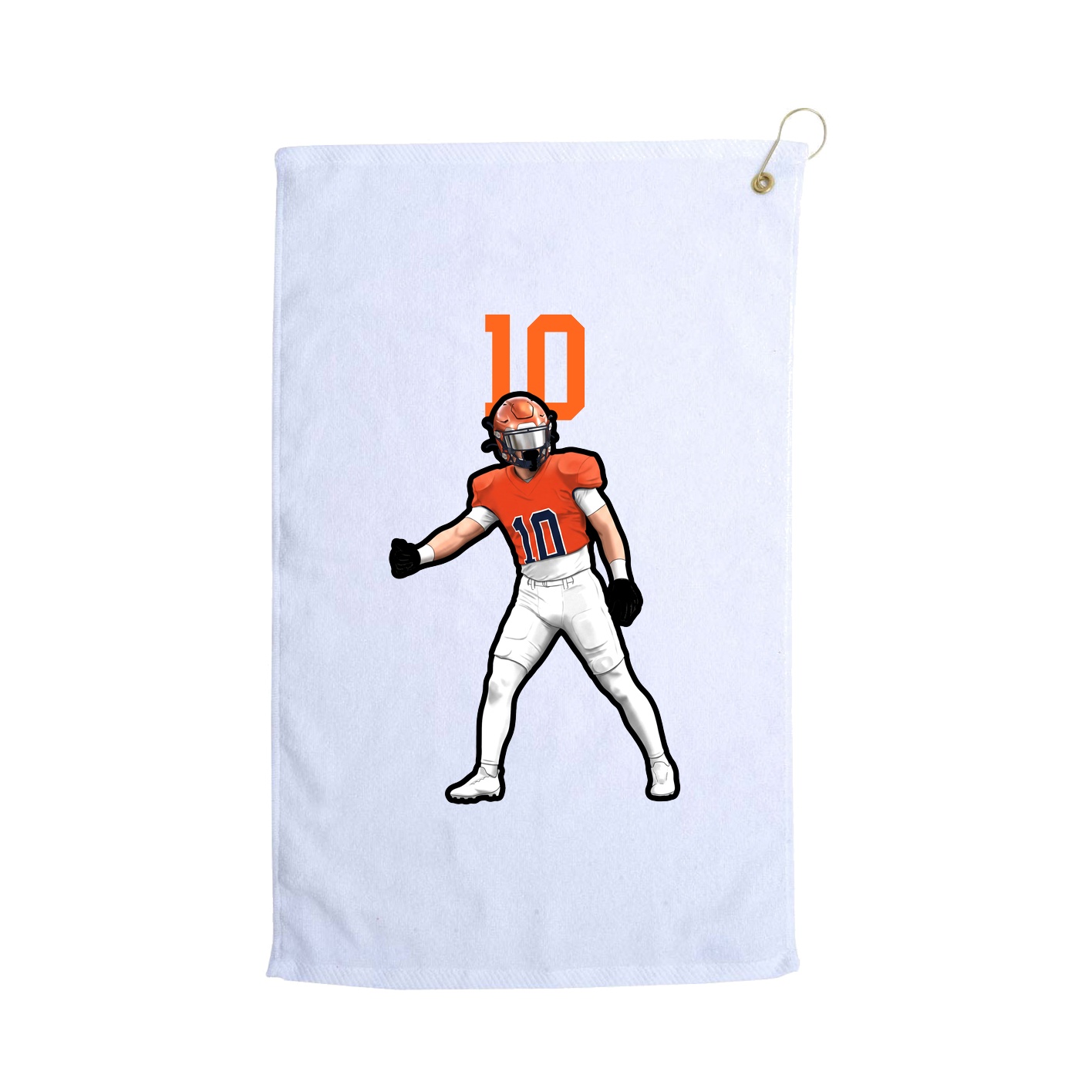Golf Towel — Number Top in White