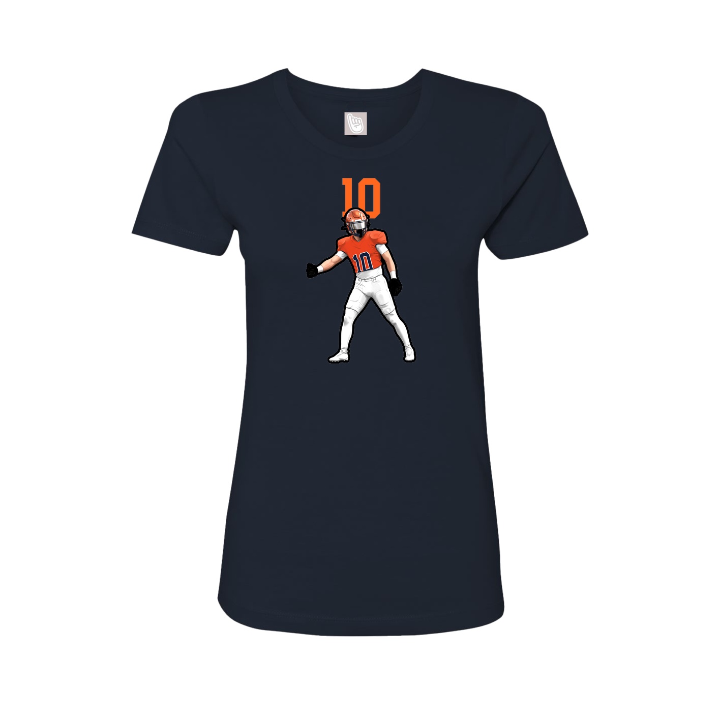 Fitted Women's Tee — Number Top in Navy