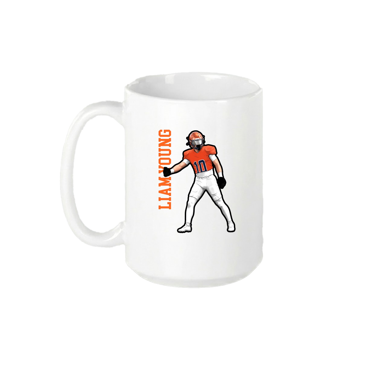 15oz Coffee Mug — Name Vertical in White