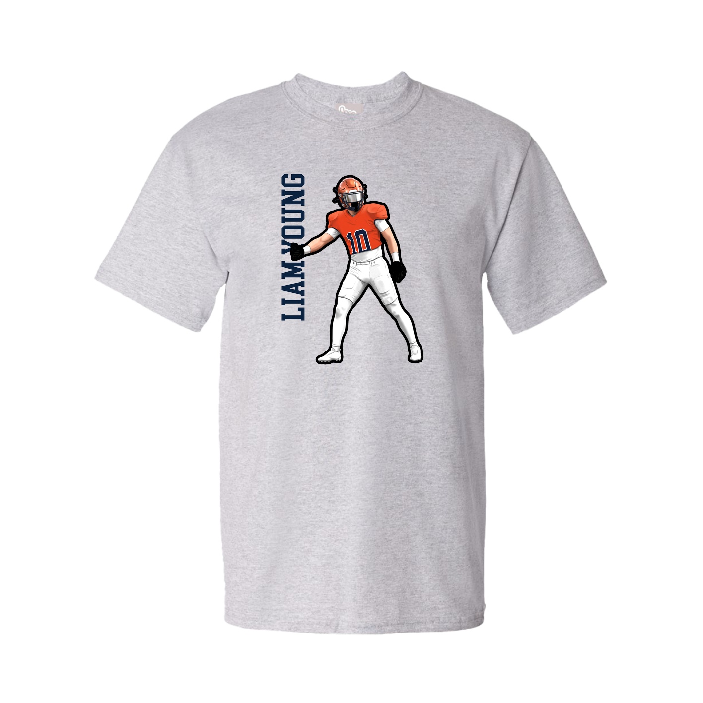 Youth Tee — Name Vertical in Grey