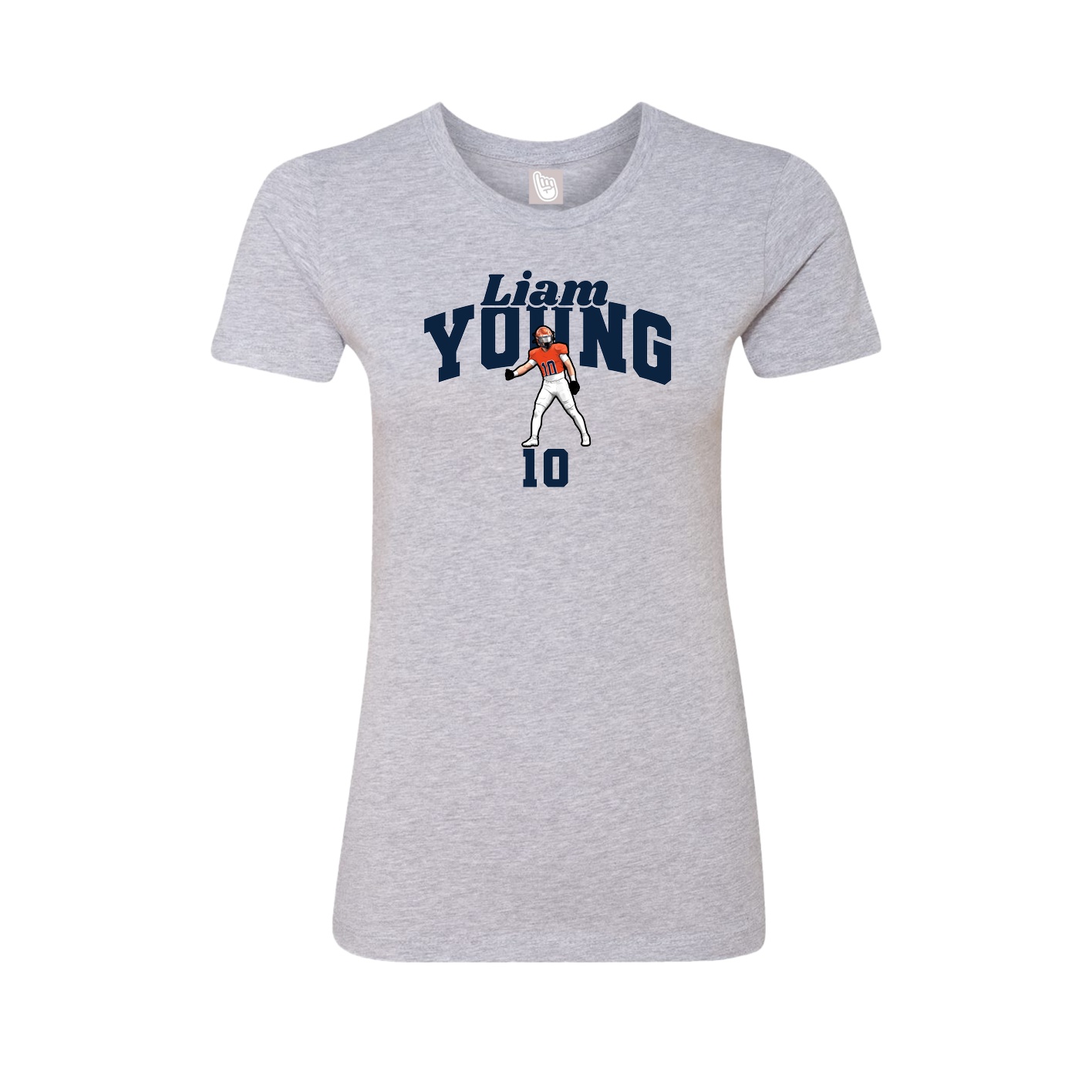 Fitted Women's Tee — Signature Arch in Grey