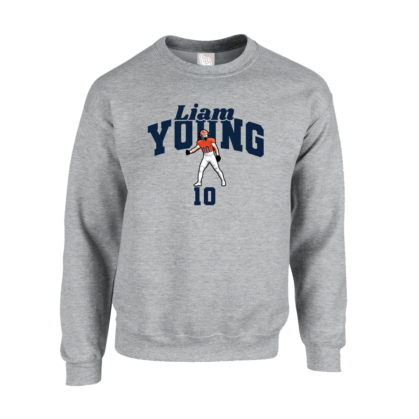Fleece Crew — Signature Arch in Grey