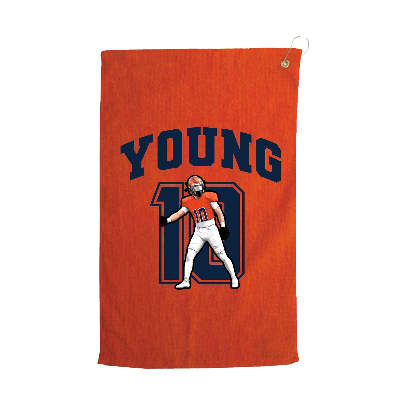 Golf Towel — Number in Orange
