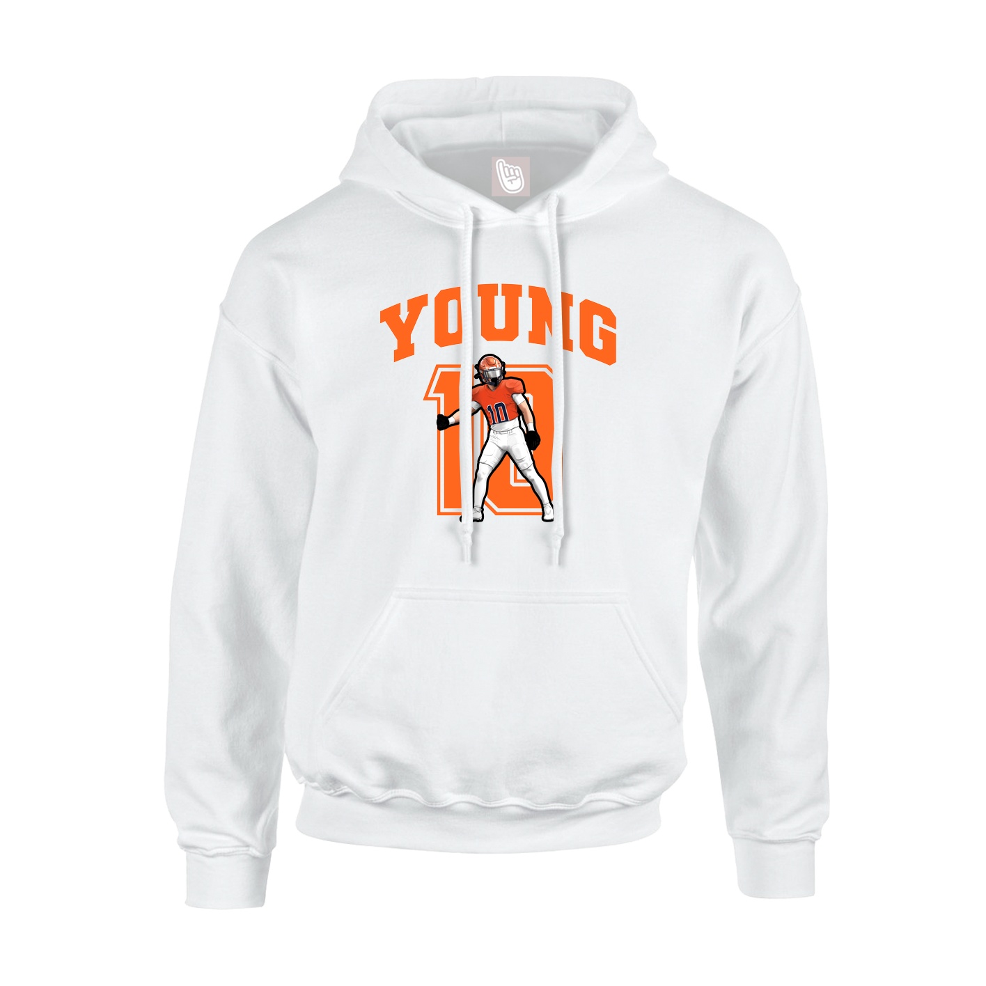 Hoodie — Number in White