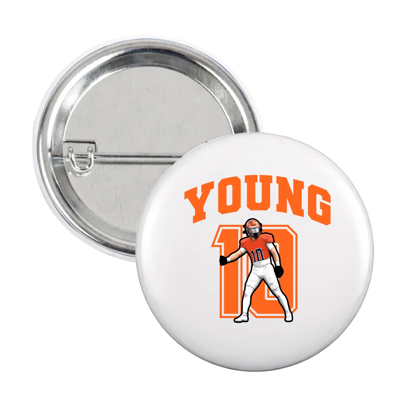Game Day Button — Number in White