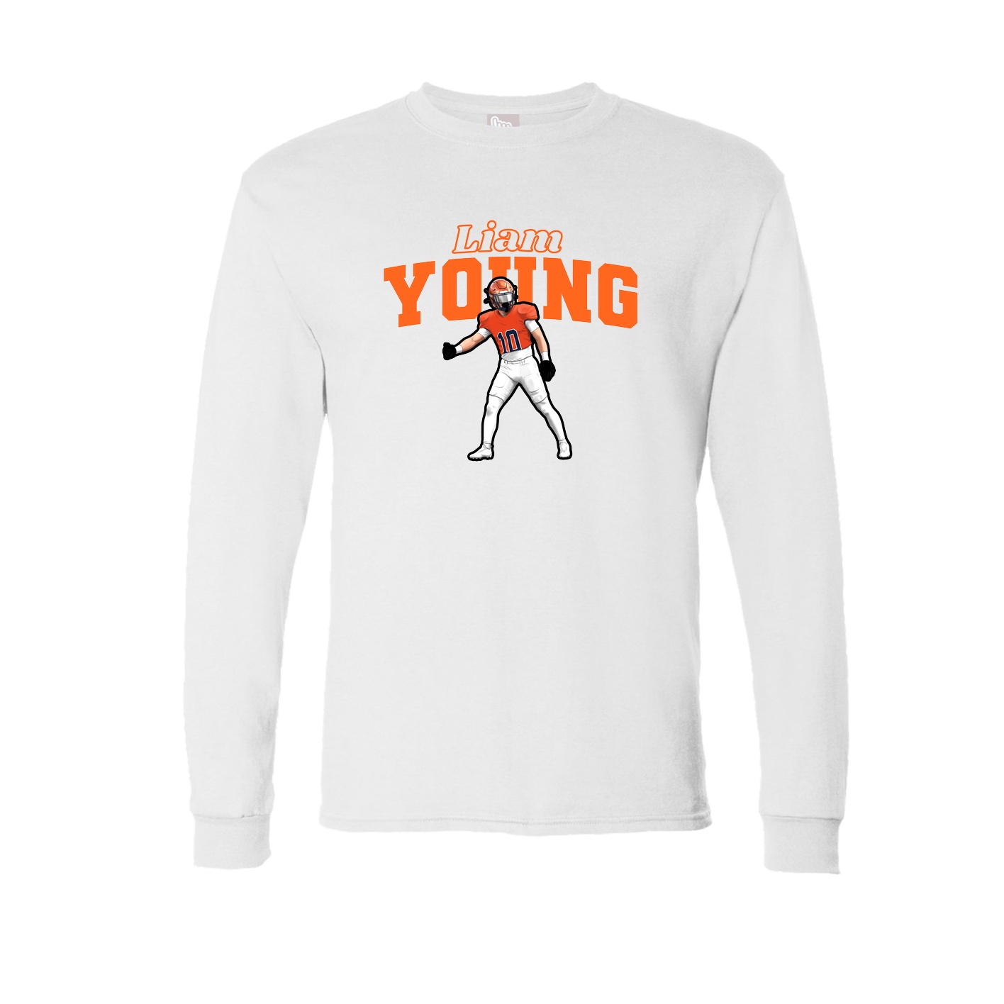 Long Sleeve Tee — Name Arch in White