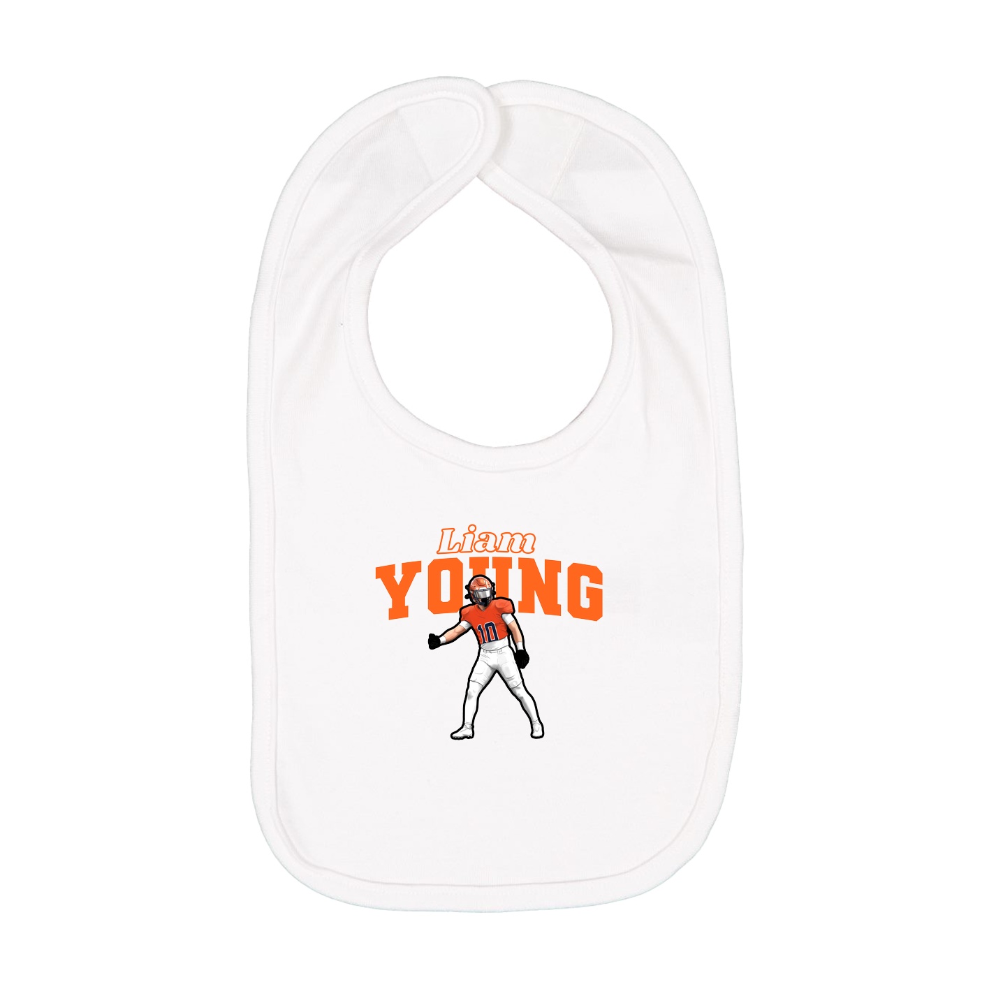 Infant Bib — Name Arch in White
