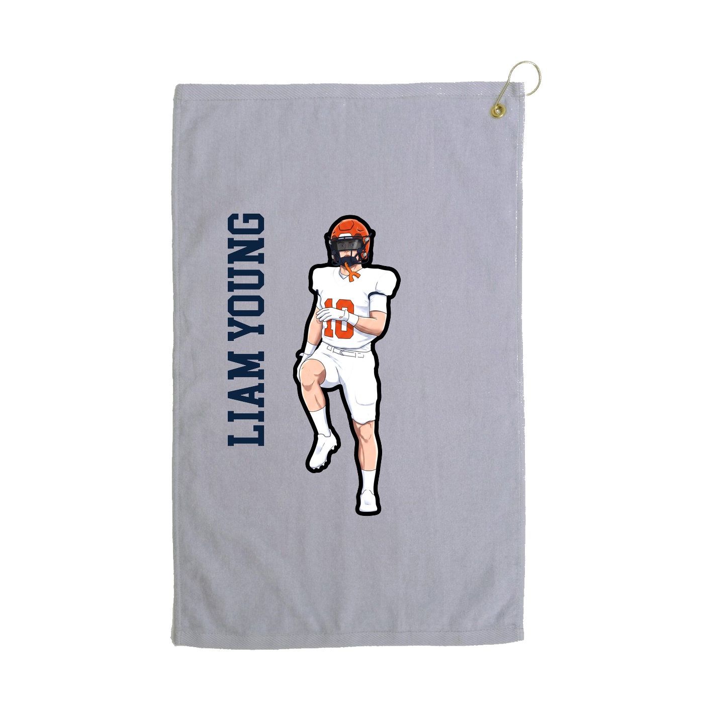 Golf Towel — Name Vertical in Grey