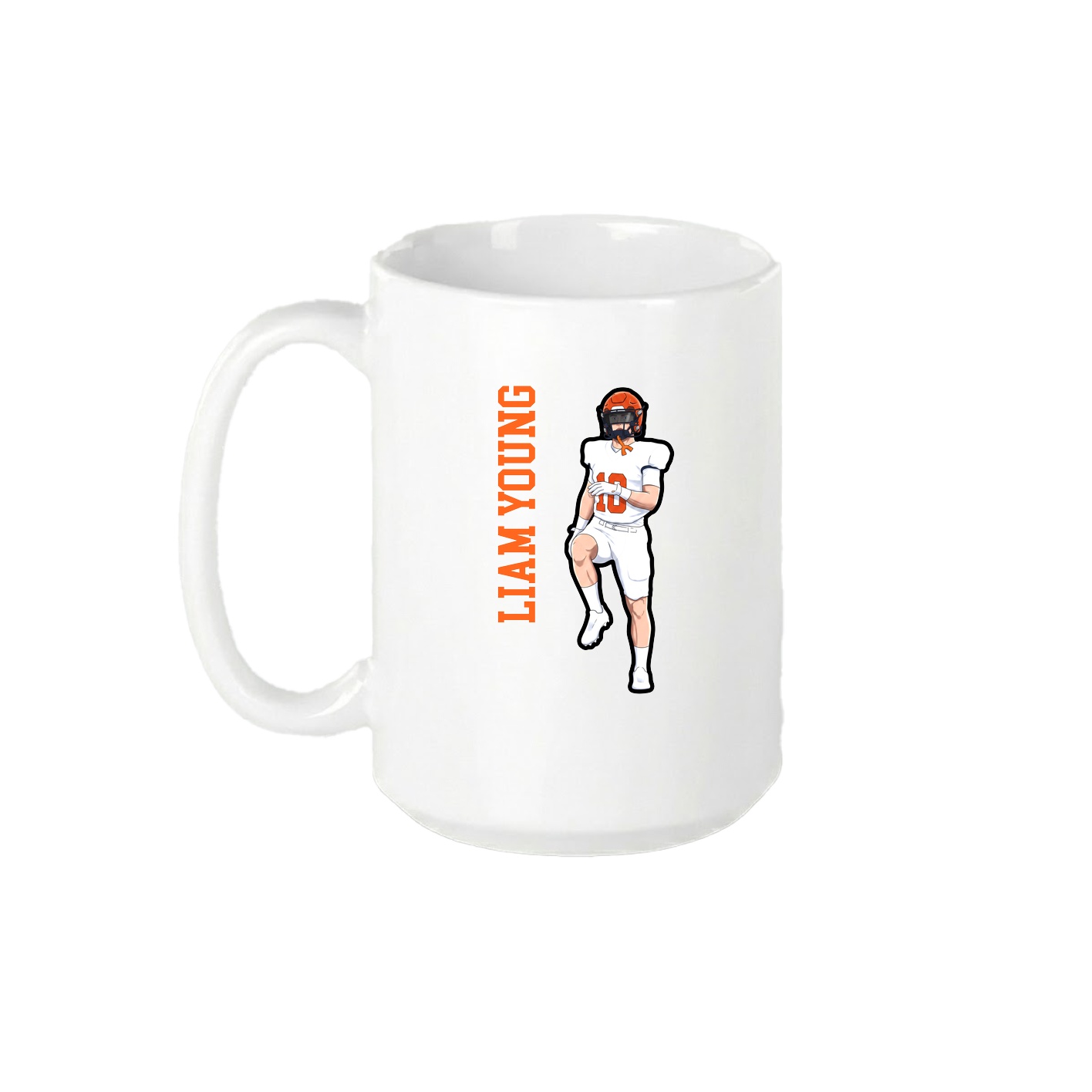 15oz Coffee Mug — Name Vertical in White