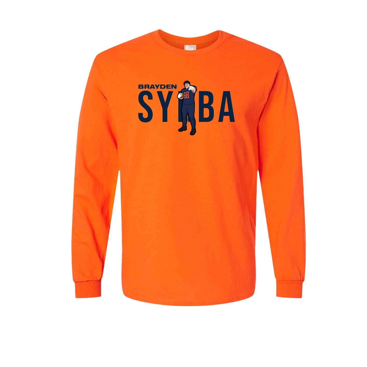 Long Sleeve Tee — Player Name in Orange
